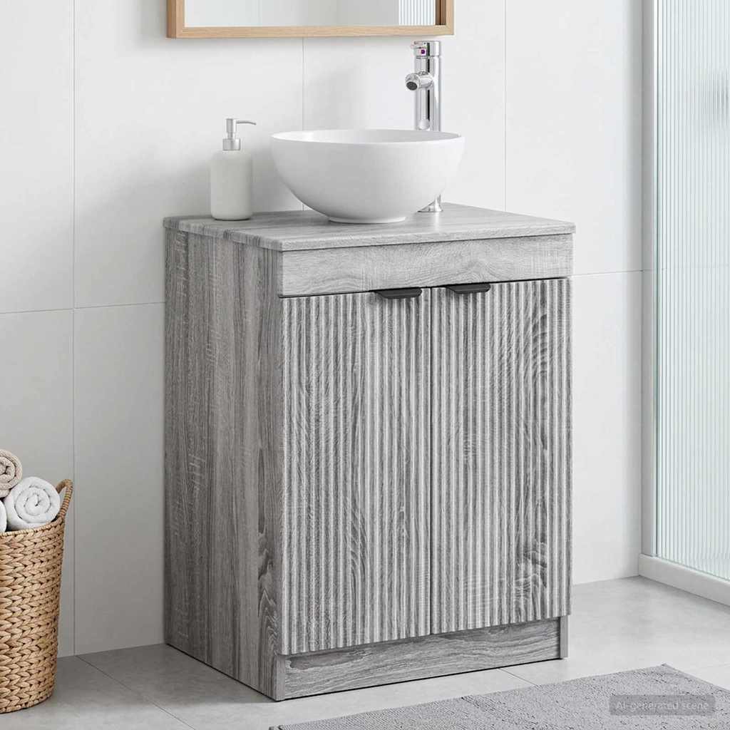 vidaXL Ντουλάπι Μπάνιου Γκρι Sonoma 54 x 41 x 70 εκ Επεξεργασμένο Ξύλο