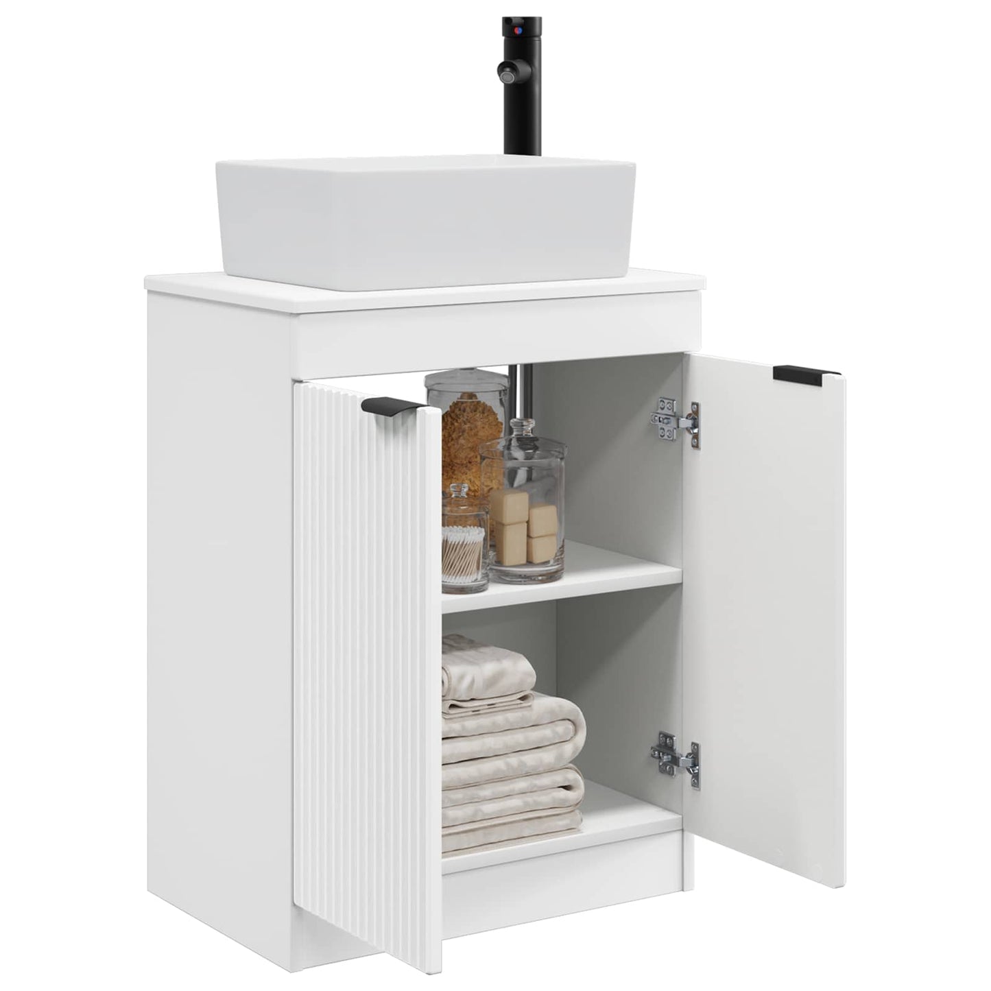 vidaXL Καθρέφτης μπάνιου με νιπτήρα Λευκό 54 x 35 x 83 εκ