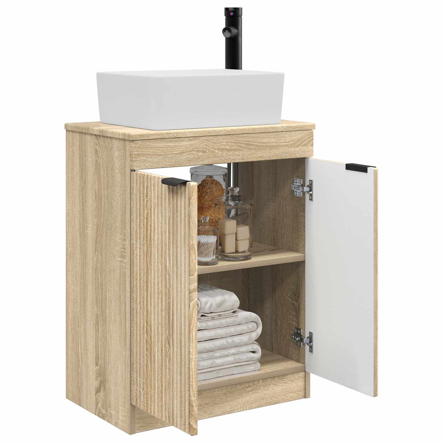 vidaXL Καθρέφτης μπάνιου με νιπτήρα Sonoma Δρυς 54 x 35 x 83 εκ