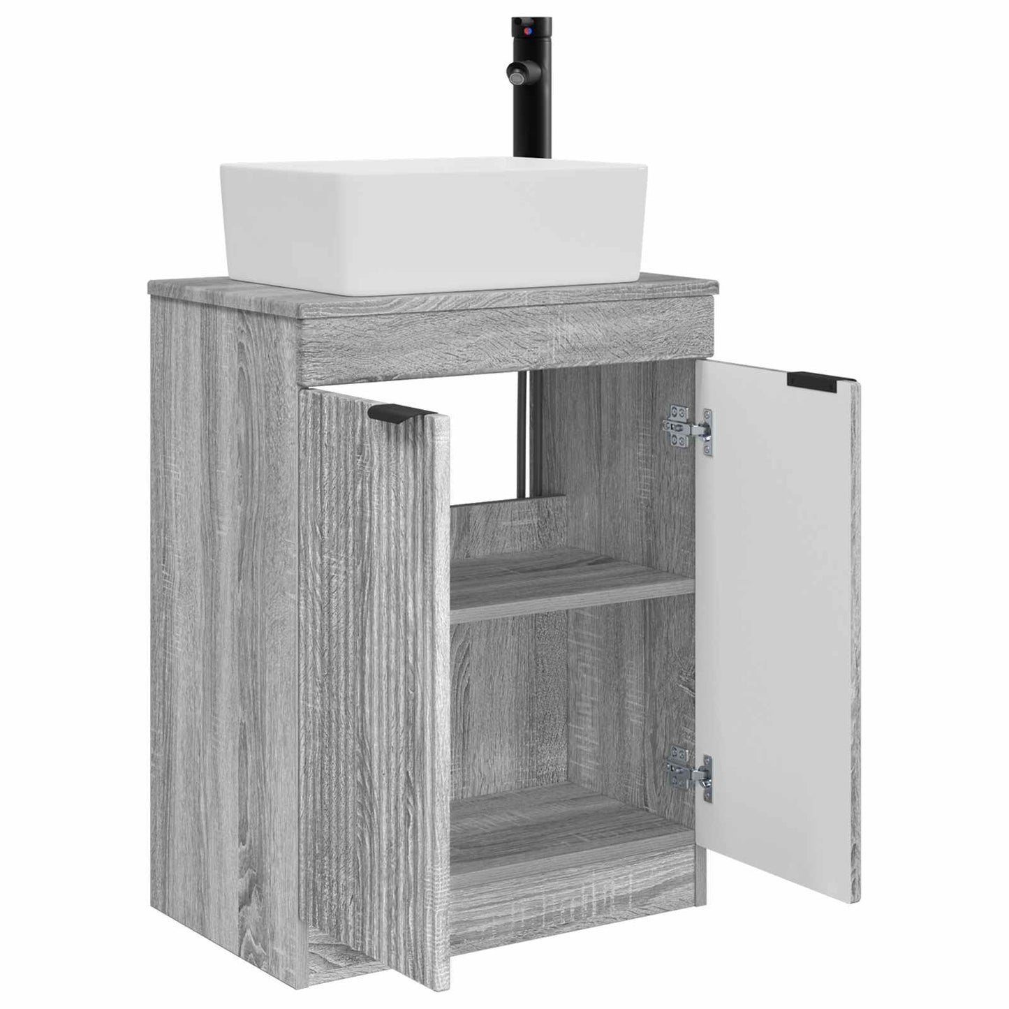 vidaXL Καθρέφτης μπάνιου με νιπτήρα Γκρι Sonoma 54 x 35 x 83 εκ