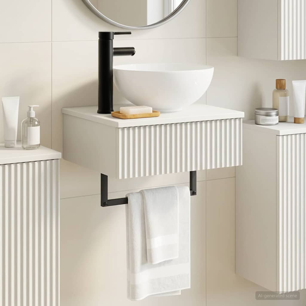 vidaXL Νιπτήρας Τοίχου Λευκό 40 x 35 x 39 εκ. Επεξεργασμένο Ξύλο