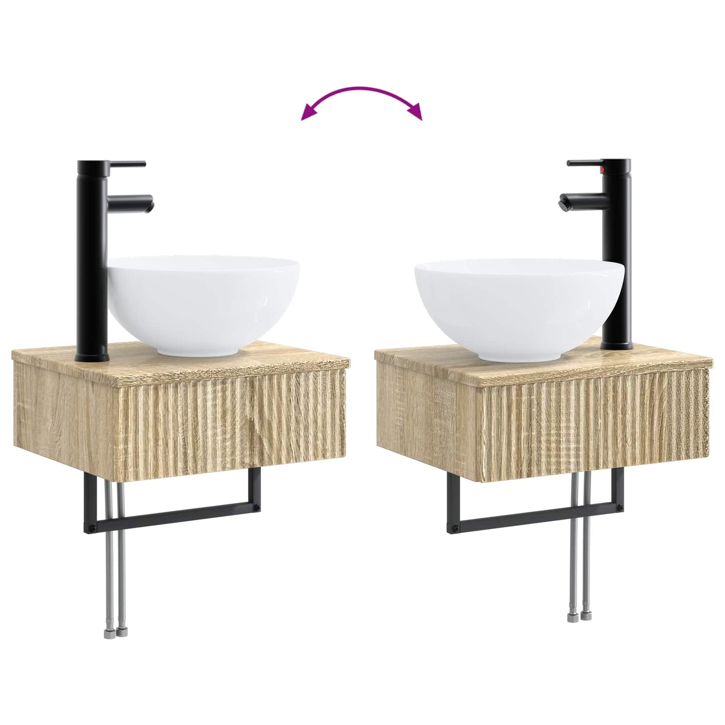 vidaXL Νιπτήρας Τοίχου Sonoma Δρυς 40 x 35 x 39 εκ. Επεξεργασμένο Ξύλο