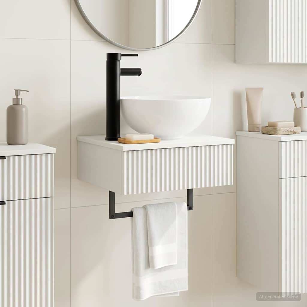 vidaXL Νιπτήρας Τοίχου Γυαλιστερό Λευκό 40 x 35 x 39 εκ.
