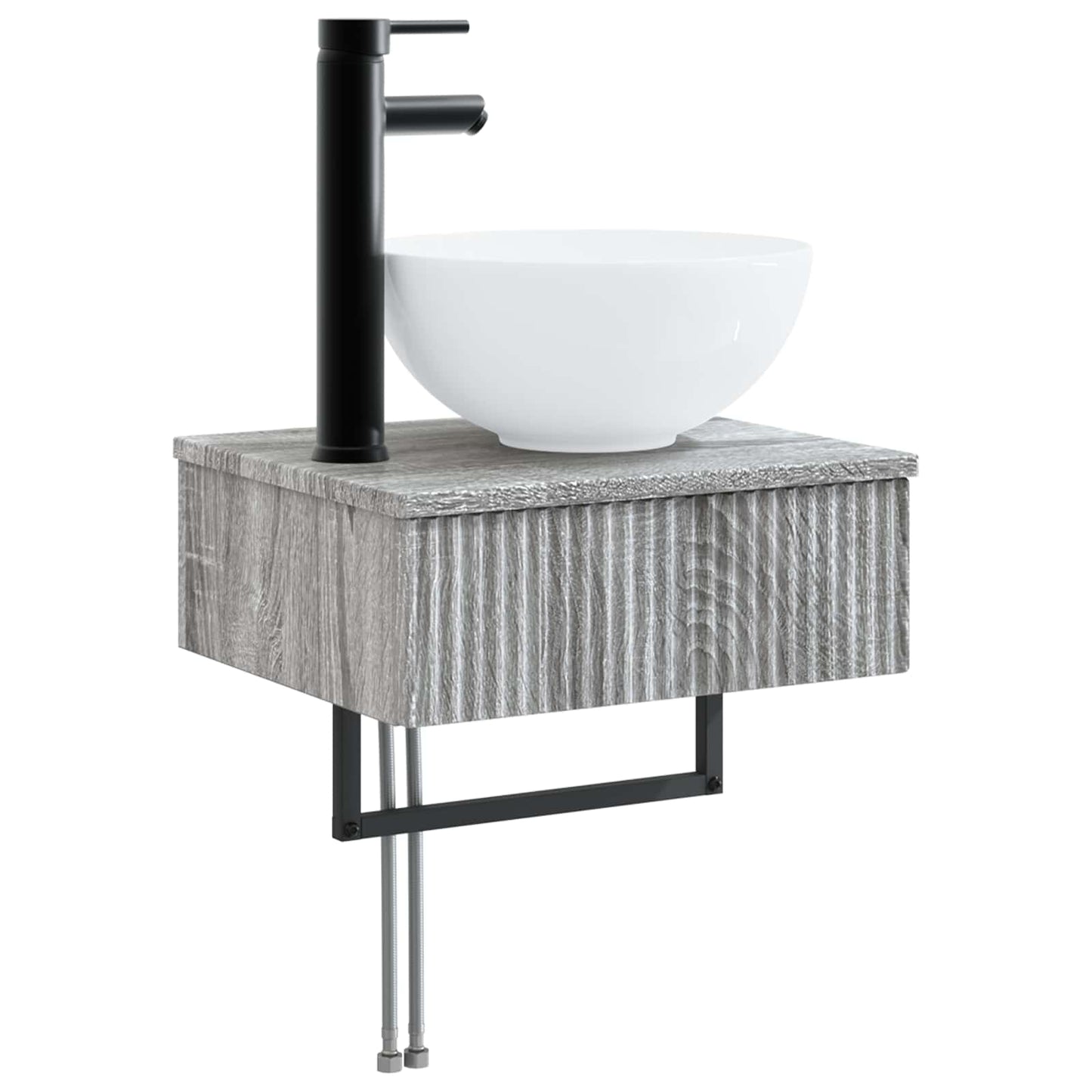 vidaXL Νιπτήρας Τοίχου Γκρι Sonoma 40 x 35 x 39 εκ. Επεξεργασμένο Ξύλο
