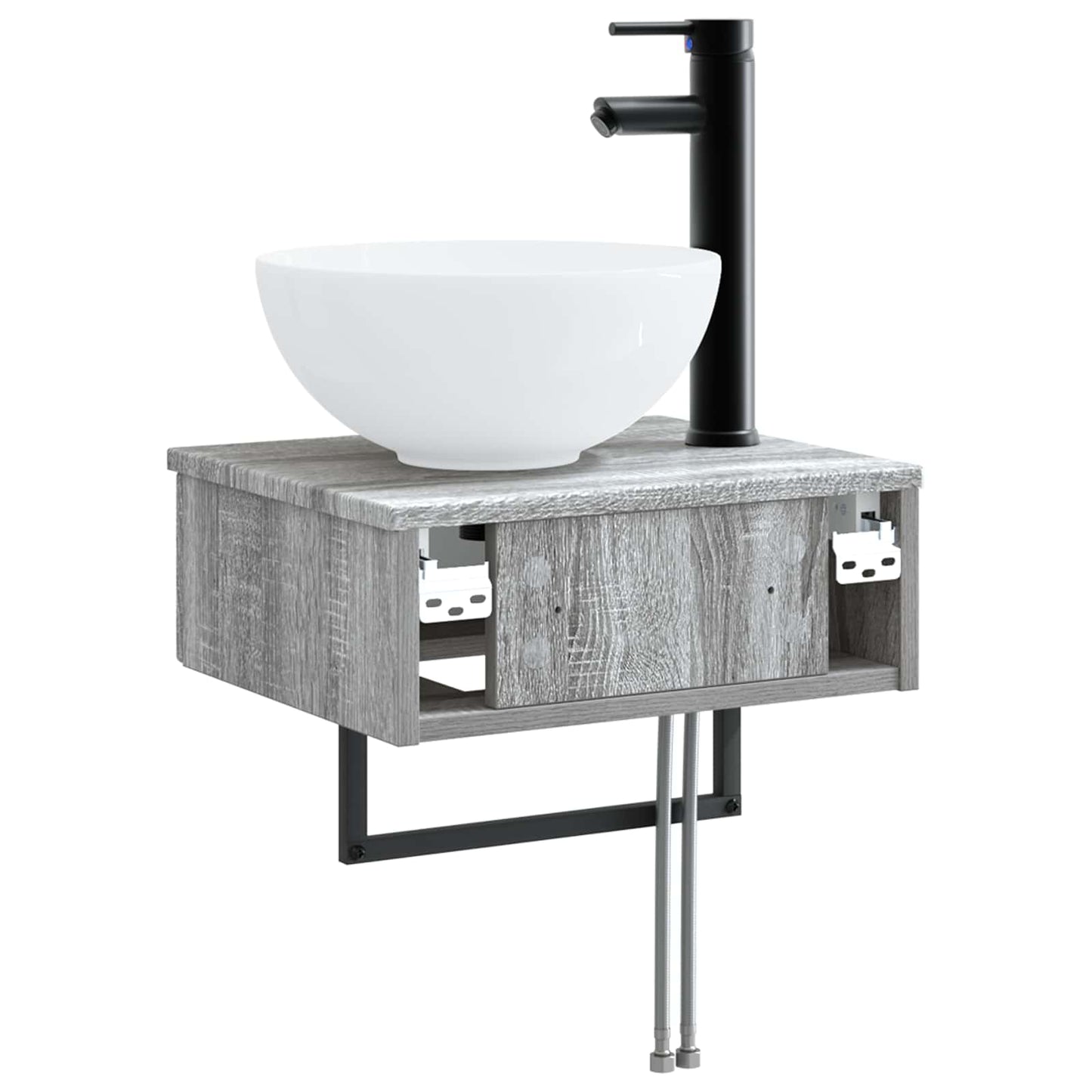 vidaXL Νιπτήρας Τοίχου Γκρι Sonoma 40 x 35 x 39 εκ. Επεξεργασμένο Ξύλο
