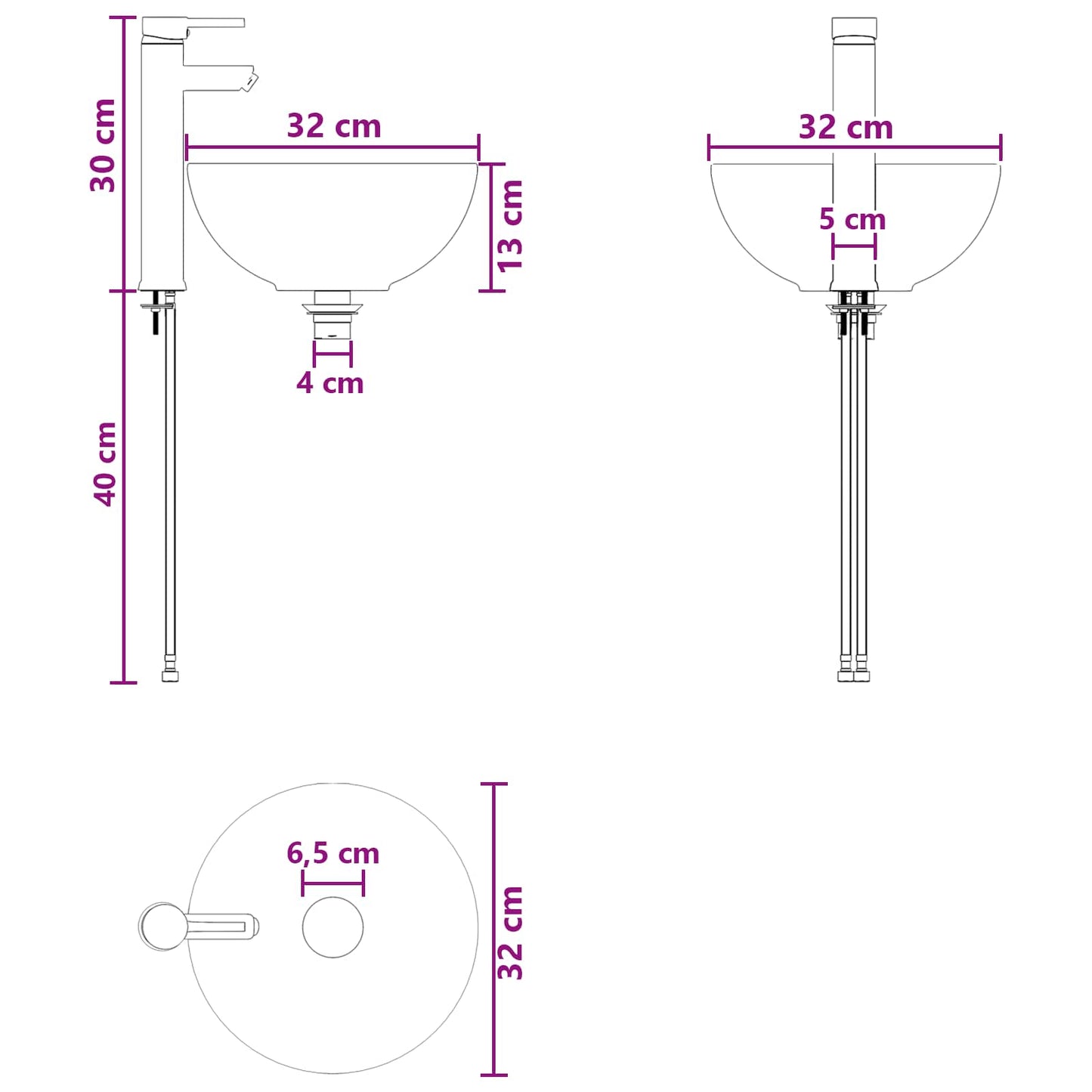 vidaXL Νιπτήρας Τοίχου Γκρι Sonoma 40 x 35 x 39 εκ. Επεξεργασμένο Ξύλο