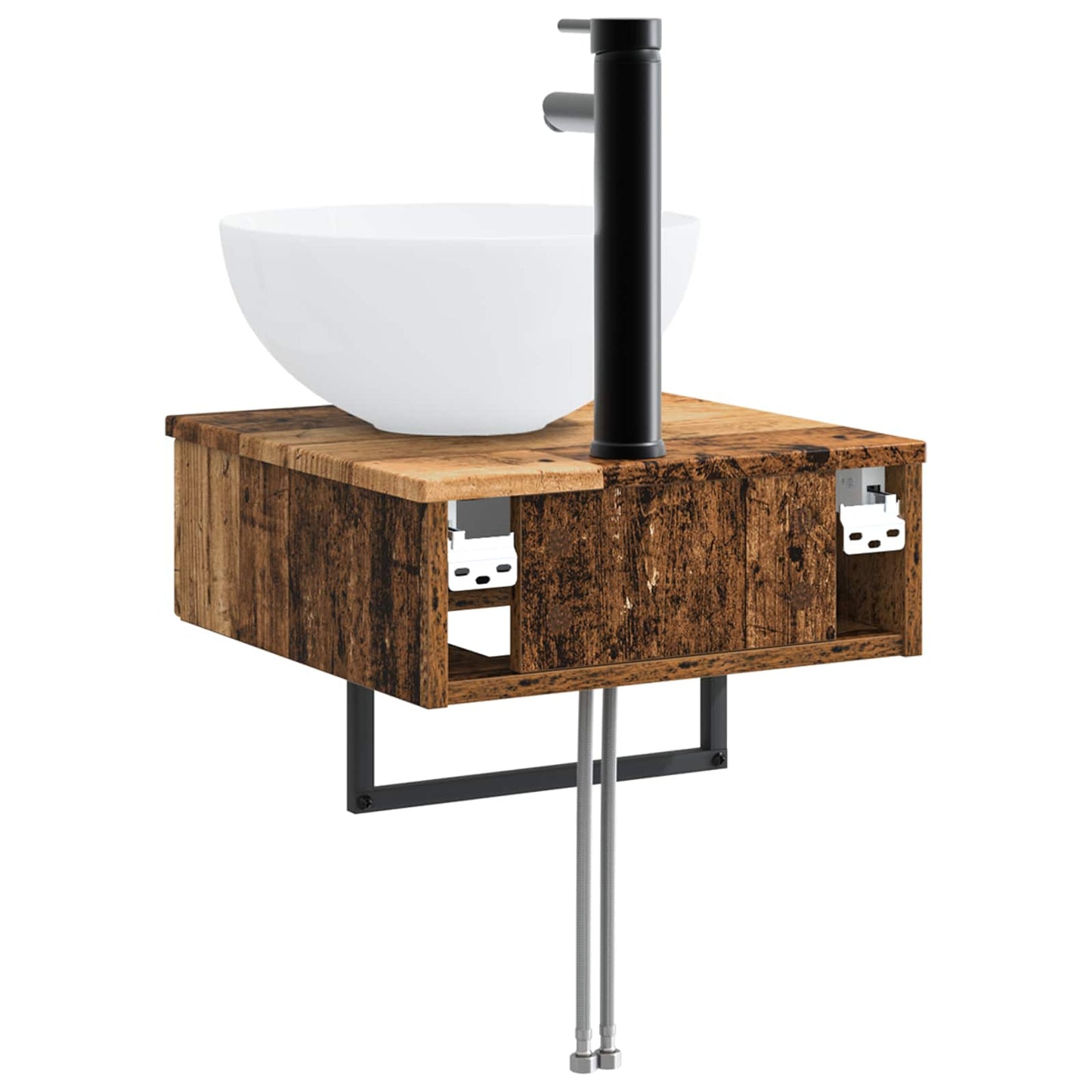 vidaXL Νιπτήρας Τοίχου Παλαιωμένο ξύλο 40 x 41 x 40,5 εκ