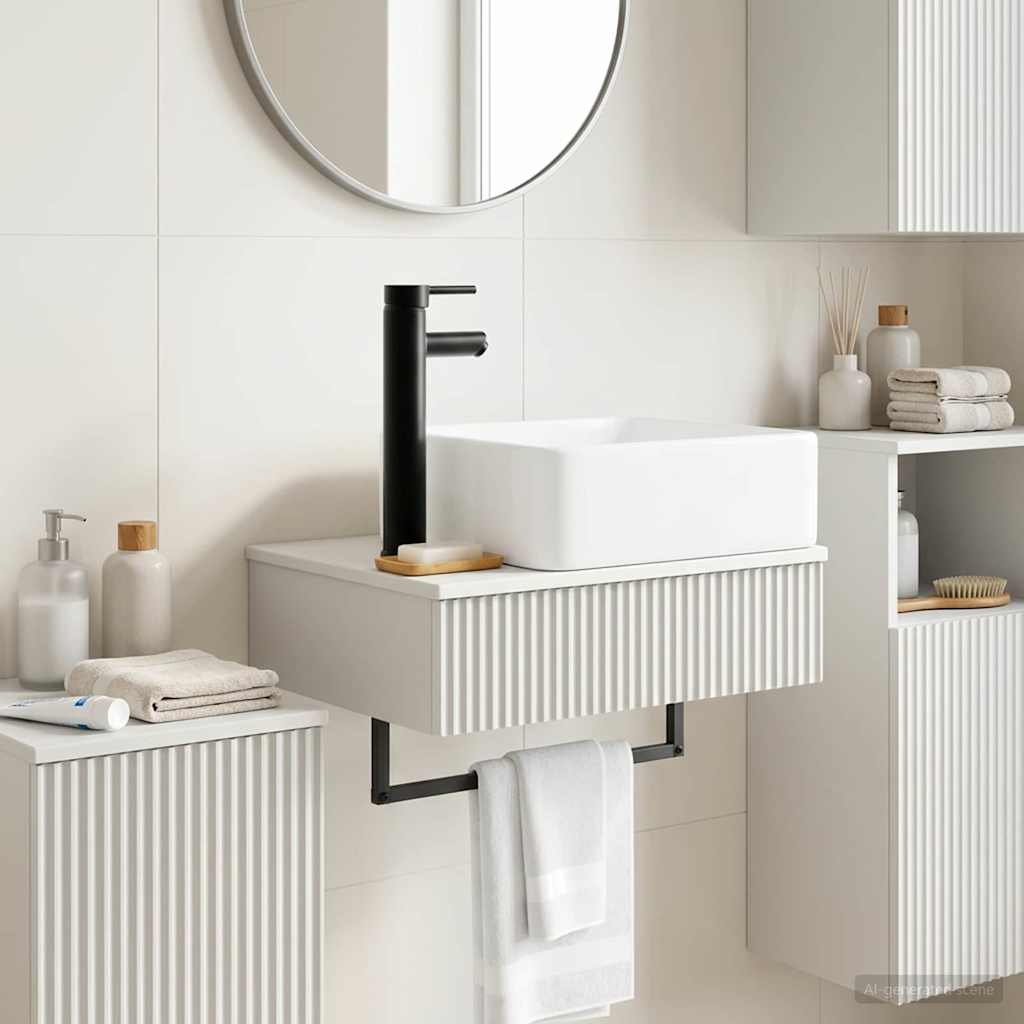vidaXL Νιπτήρας Τοίχου Λευκό 50 x 41 x 39 εκ. Επεξεργασμένο Ξύλο