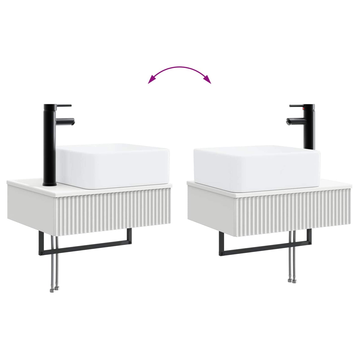 vidaXL Νιπτήρας Τοίχου Λευκό 50 x 41 x 39 εκ. Επεξεργασμένο Ξύλο