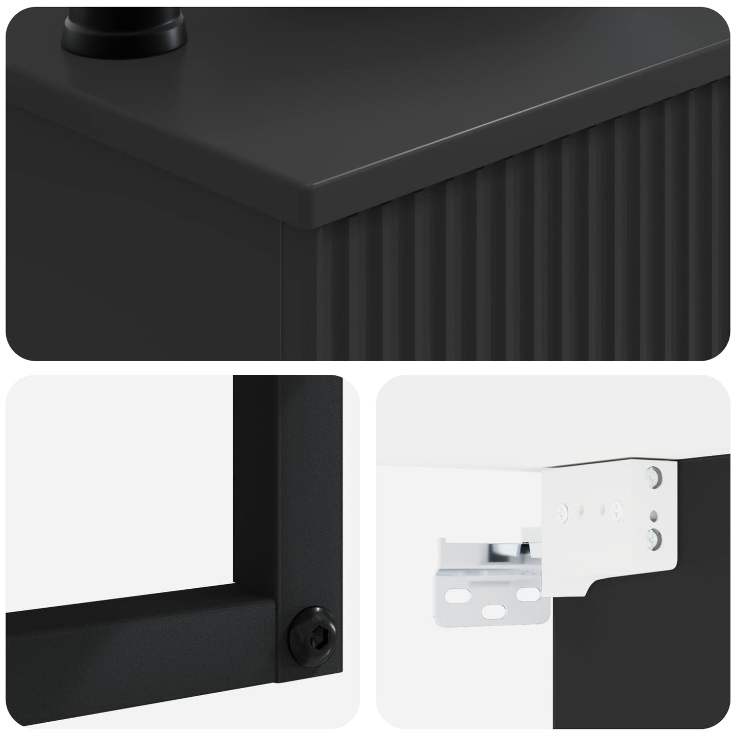 vidaXL Νιπτήρας Τοίχου Μαύρο 50 x 41 x 39 εκ. Επεξεργασμένο Ξύλο