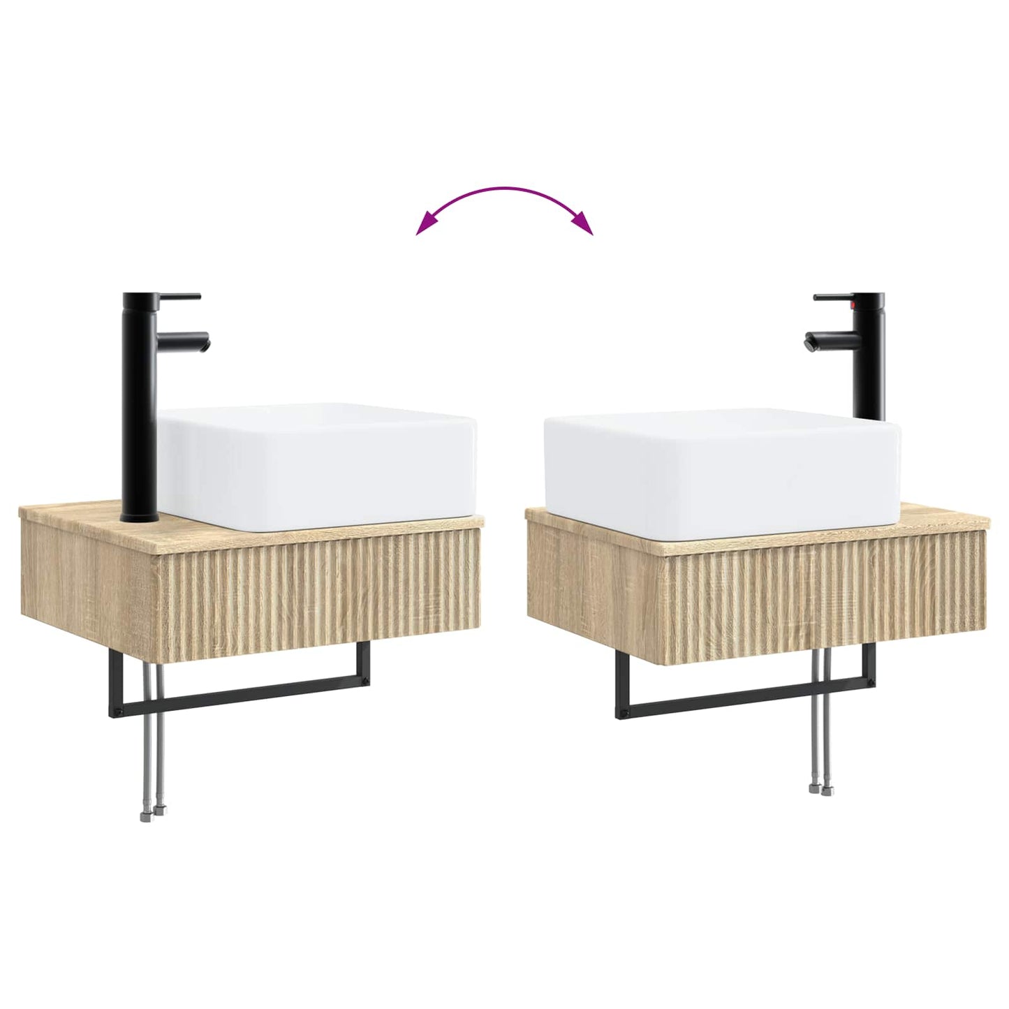 vidaXL Νιπτήρας Τοίχου Sonoma Δρυς 50 x 41 x 39 εκ. Επεξεργασμένο Ξύλο