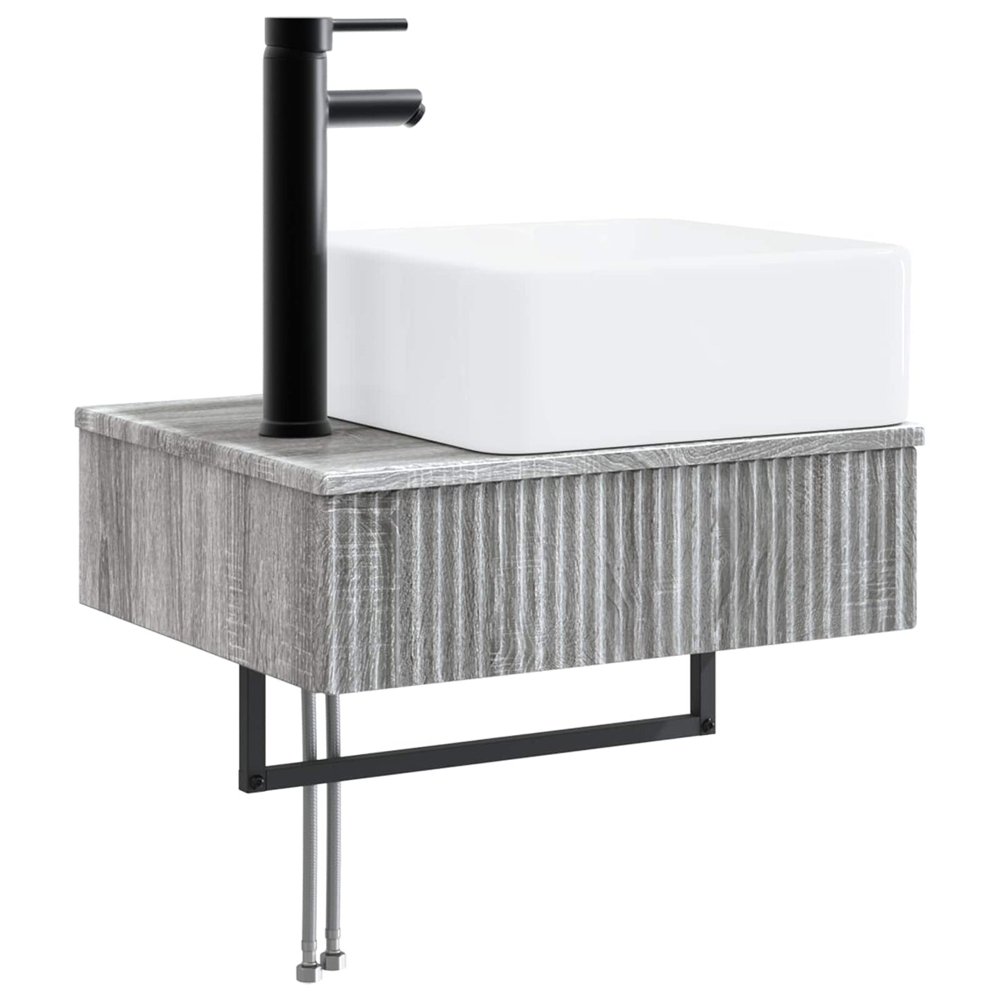 vidaXL Νιπτήρας Τοίχου Γκρι Sonoma 50 x 41 x 39 εκ. Επεξεργασμένο Ξύλο