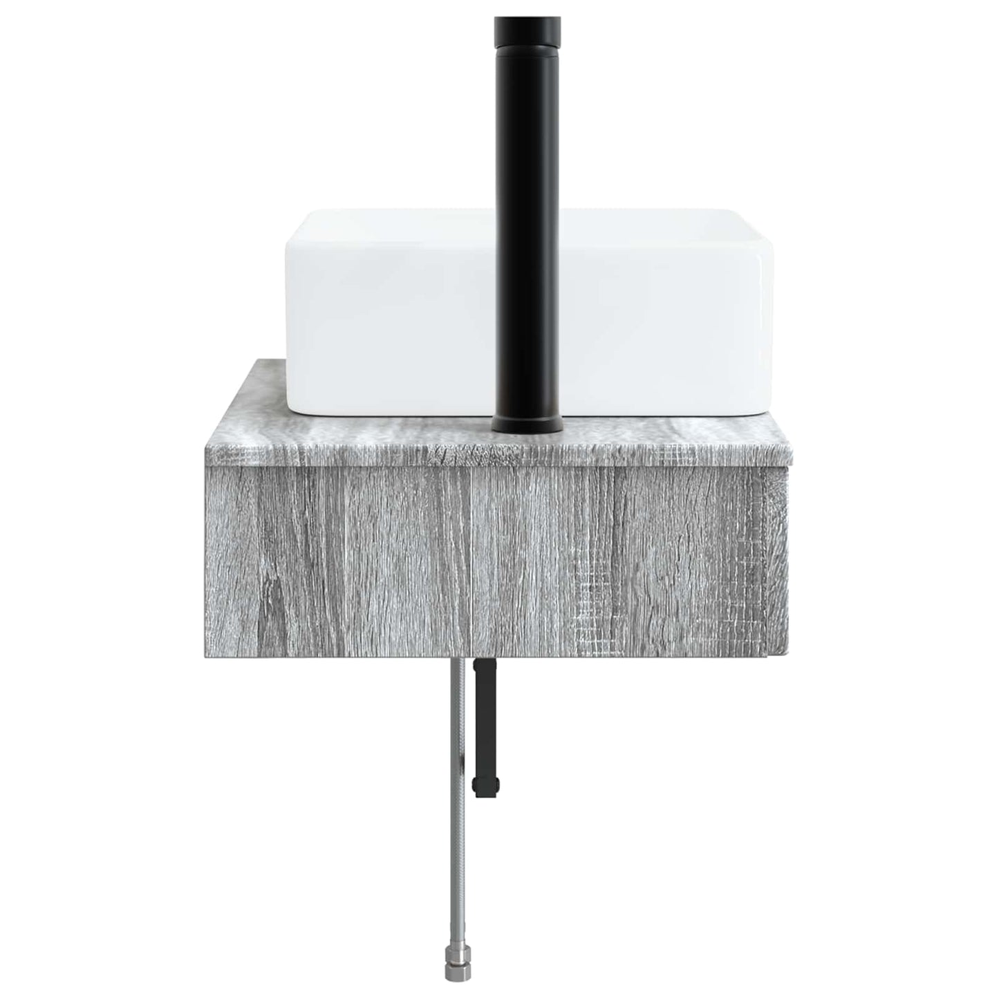 vidaXL Νιπτήρας Τοίχου Γκρι Sonoma 50 x 41 x 39 εκ. Επεξεργασμένο Ξύλο