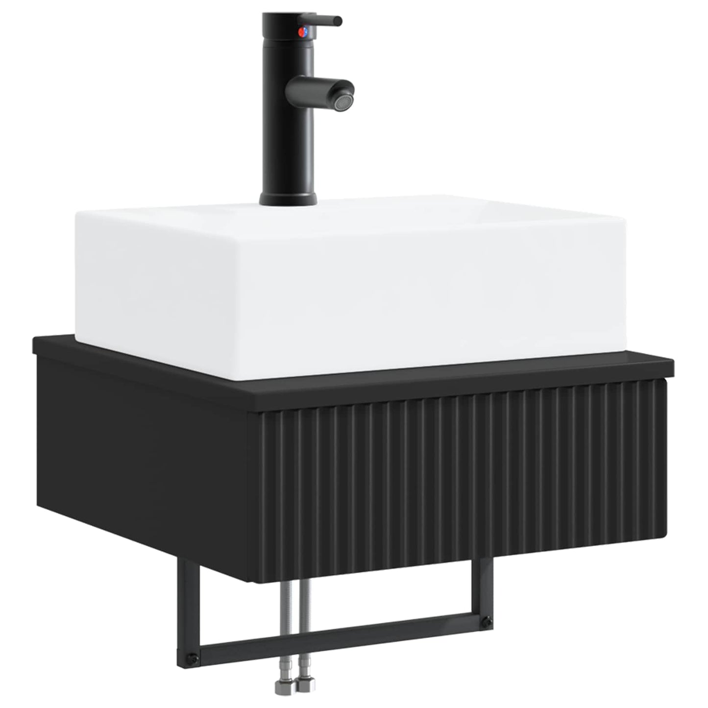 vidaXL Νιπτήρας Τοίχου Μαύρο 40 x 41 x 39 εκ. Επεξεργασμένο Ξύλο