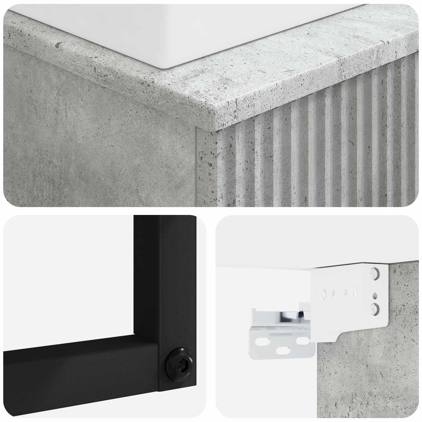 vidaXL Νιπτήρας Τοίχου Γκρι Σκυροδέματος 40 x 41 x 39 εκ.