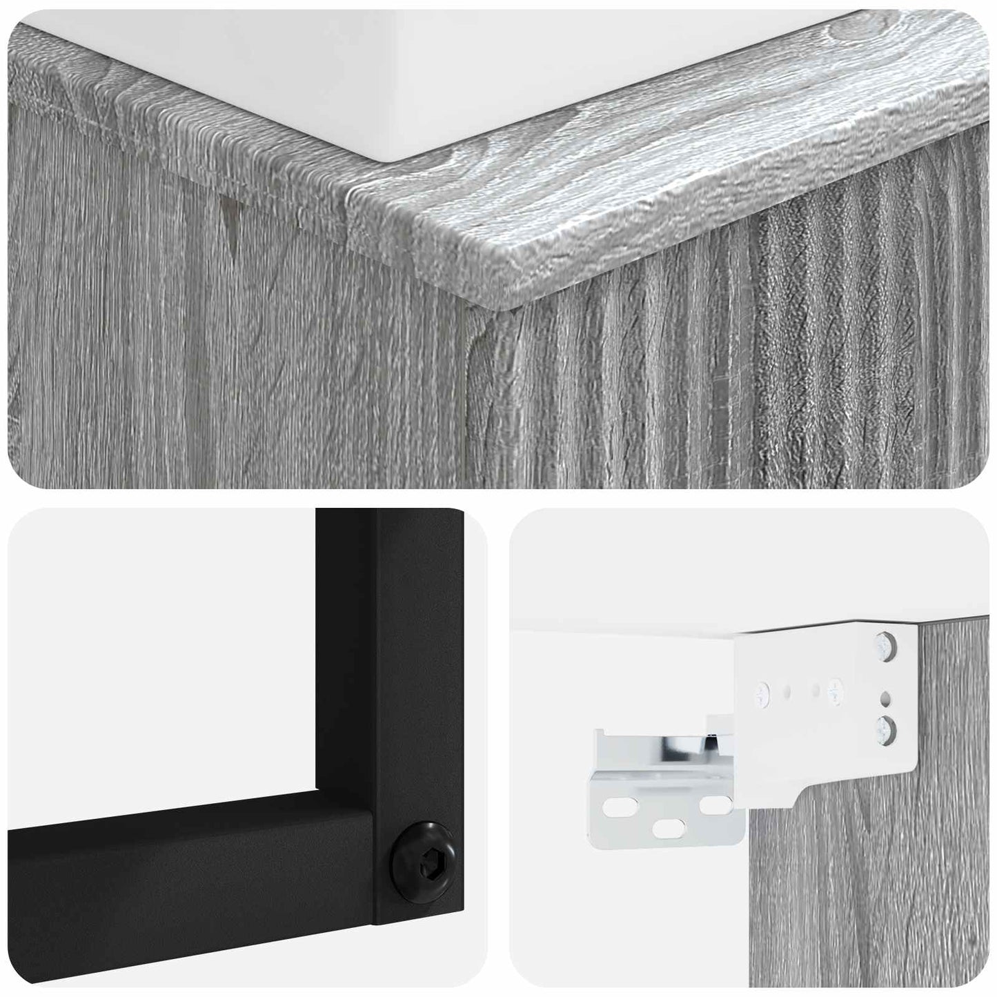 vidaXL Νιπτήρας Τοίχου Γκρι Sonoma 40 x 41 x 39 εκ. Επεξεργασμένο Ξύλο