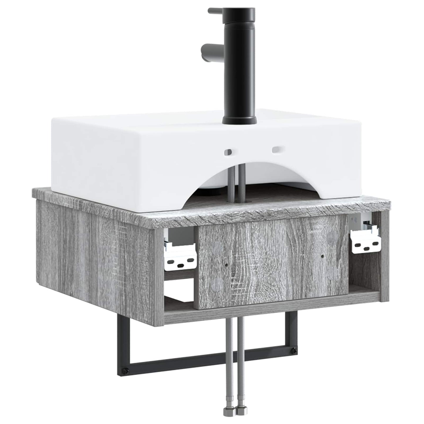 vidaXL Νιπτήρας Τοίχου Γκρι Sonoma 40 x 41 x 39 εκ. Επεξεργασμένο Ξύλο