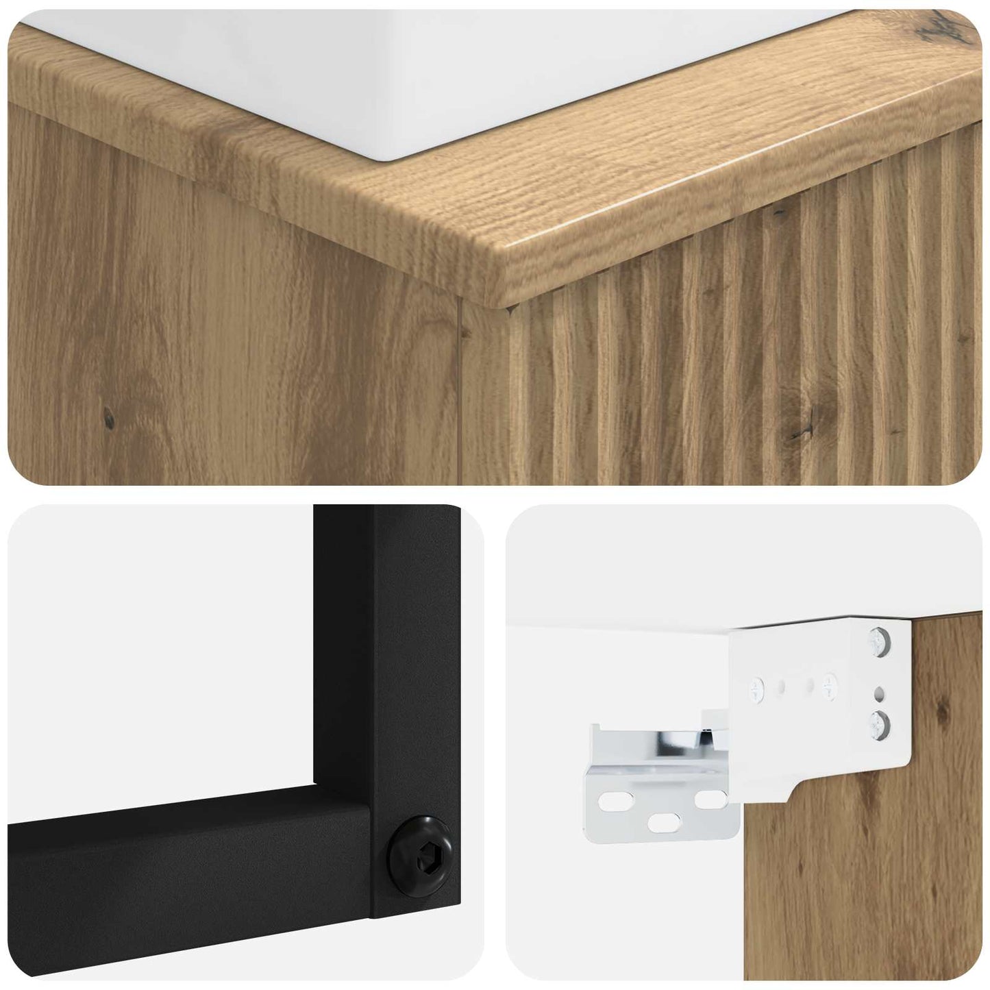 vidaXL Νιπτήρας Τοίχου Artisan Δρυς 40 x 41 x 39 εκ.