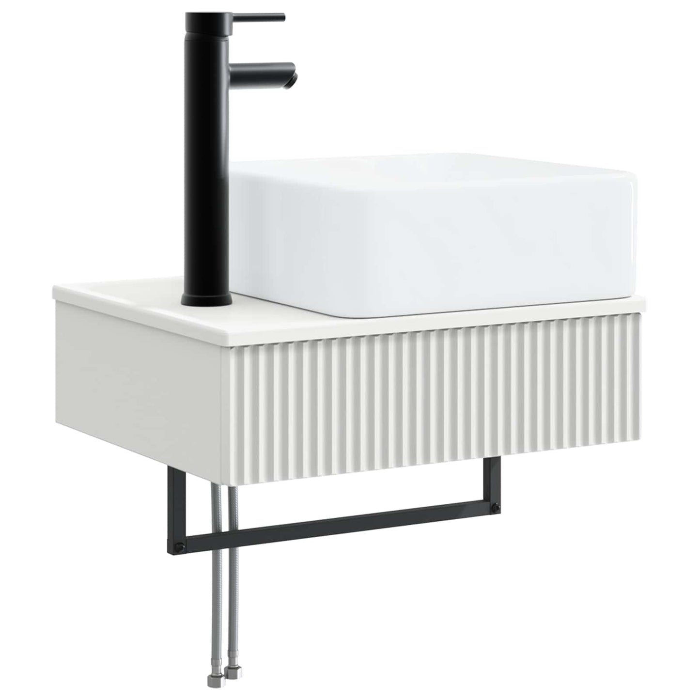 vidaXL Νιπτήρας Τοίχου Λευκό 53 x 35 x 39 εκ Επεξεργασμένο Ξύλο