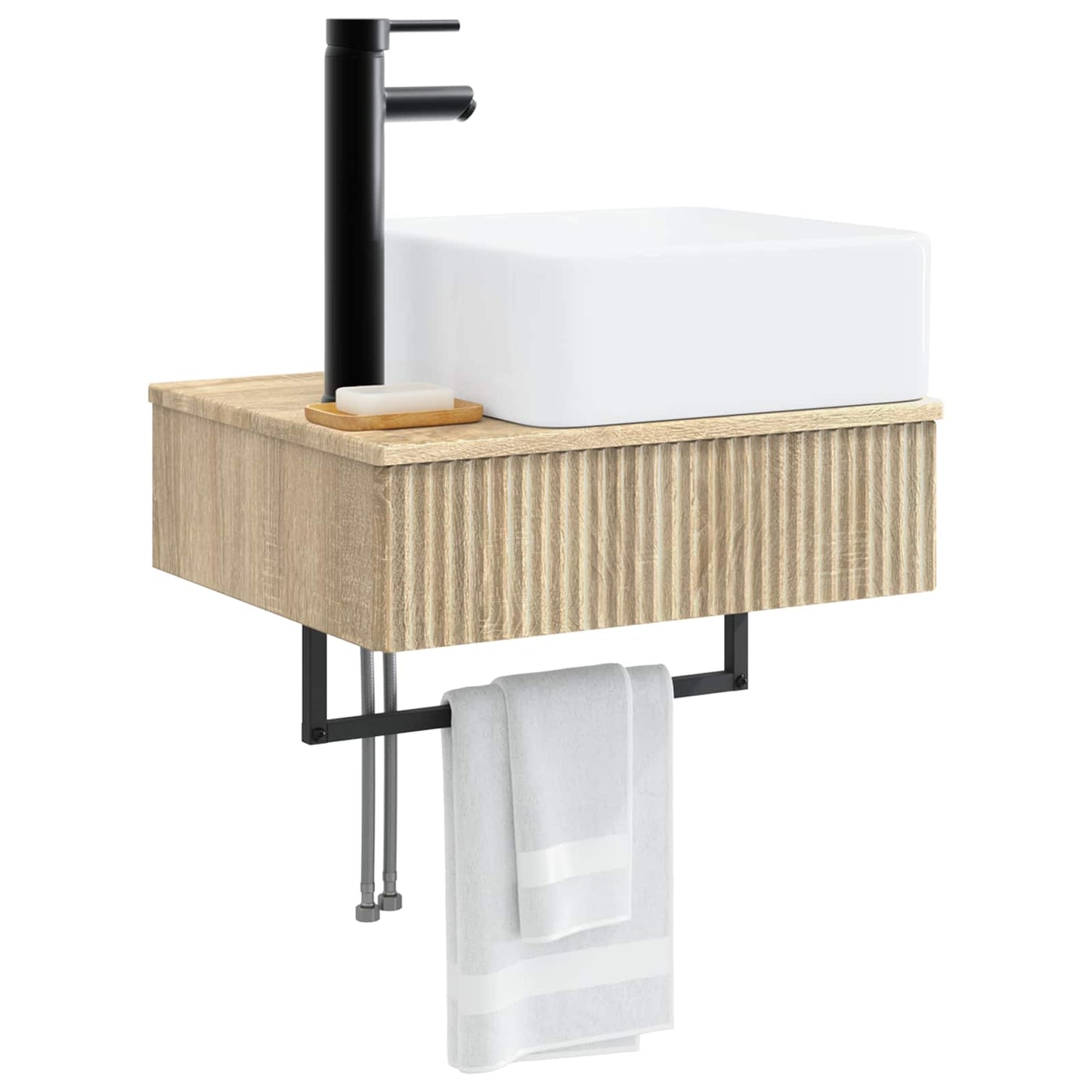 vidaXL Νιπτήρας Τοίχου Sonoma Δρυς 53 x 35 x 39 εκ Επεξεργασμένο Ξύλο