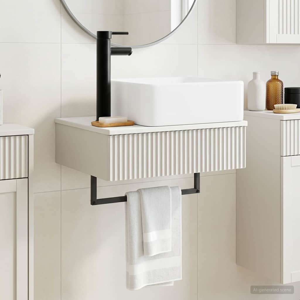 vidaXL Νιπτήρας Τοίχου Γυαλιστερό Λευκό 53 x 35 x 39 εκ