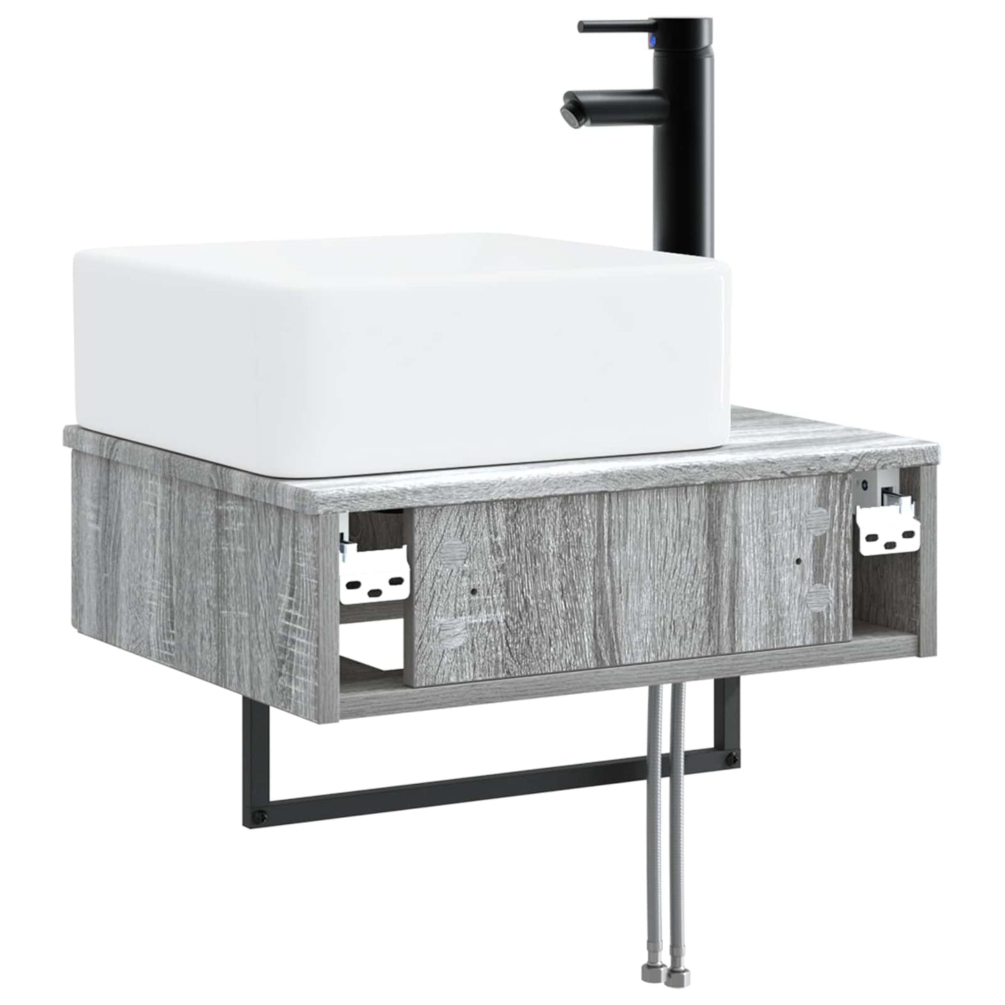 vidaXL Νιπτήρας Τοίχου Γκρι Sonoma 53 x 35 x 39 εκ Επεξεργασμένο Ξύλο