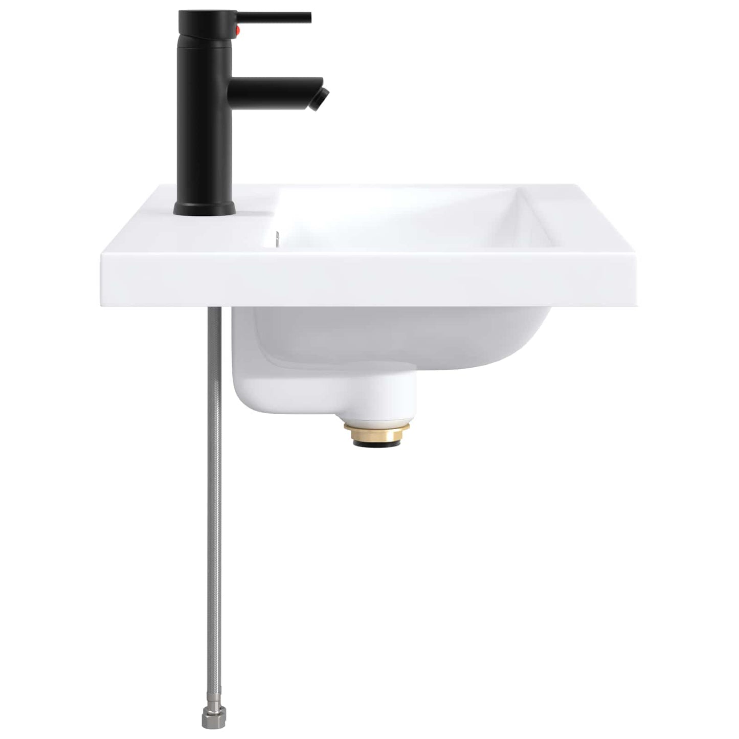vidaXL Λεκάνη μπάνιου Ματ Μαύρο 61 x 40 x 16,5 εκ. Μέταλλο