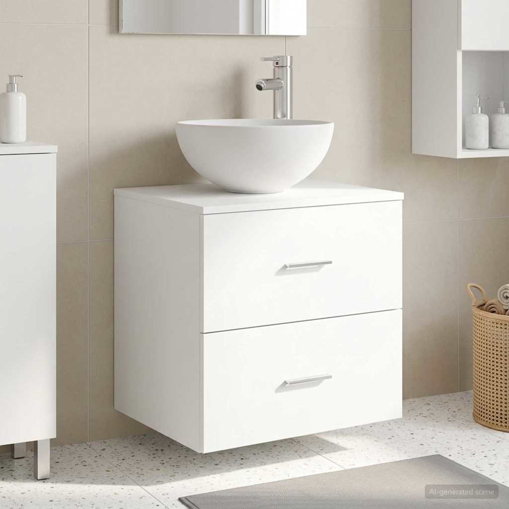 vidaXL Τοίχου Νιπτήρας Βανίτα Λευκό 49,5 x 35 x 63 εκ