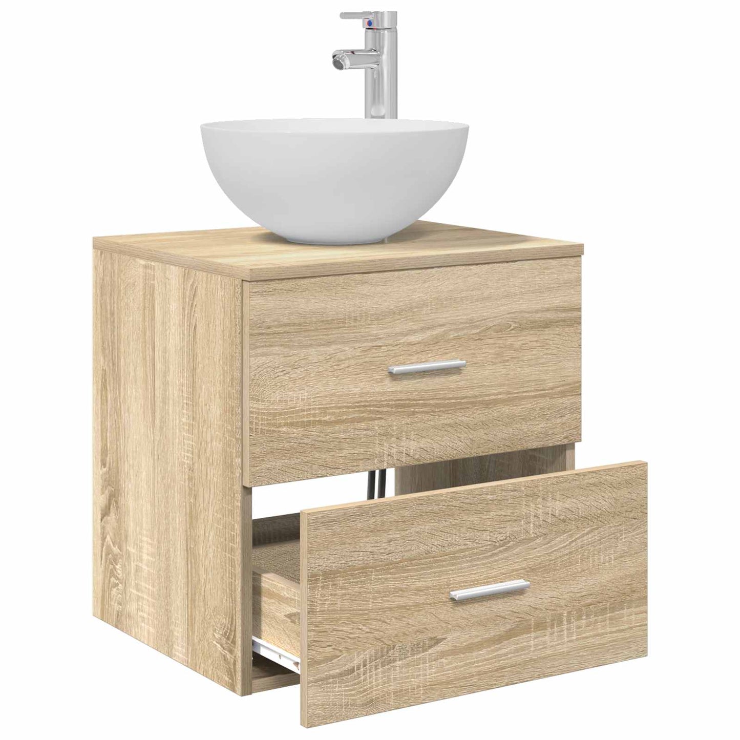 vidaXL Τοίχου Νιπτήρας Βανίτα Sonoma Δρυς 49,5 x 35 x 63 εκ