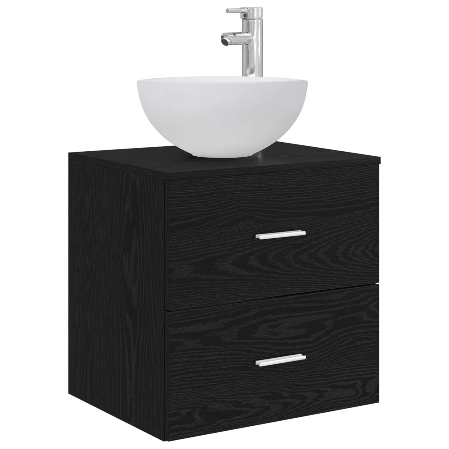 vidaXL Επιτοίχια Λεκάνη Έπιπλο Μαύρη Δρυς 49,5 x 41 x 64,5 εκ