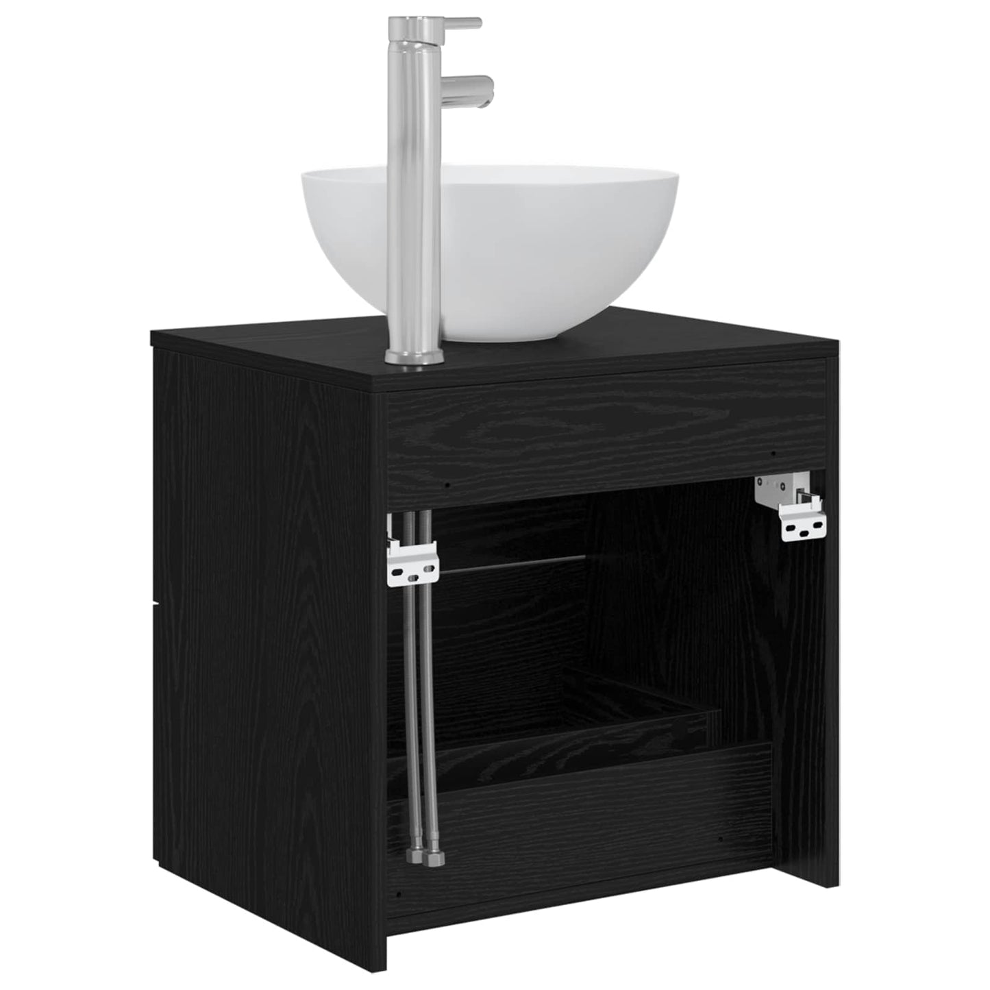 vidaXL Επιτοίχια Λεκάνη Έπιπλο Μαύρη Δρυς 49,5 x 41 x 64,5 εκ