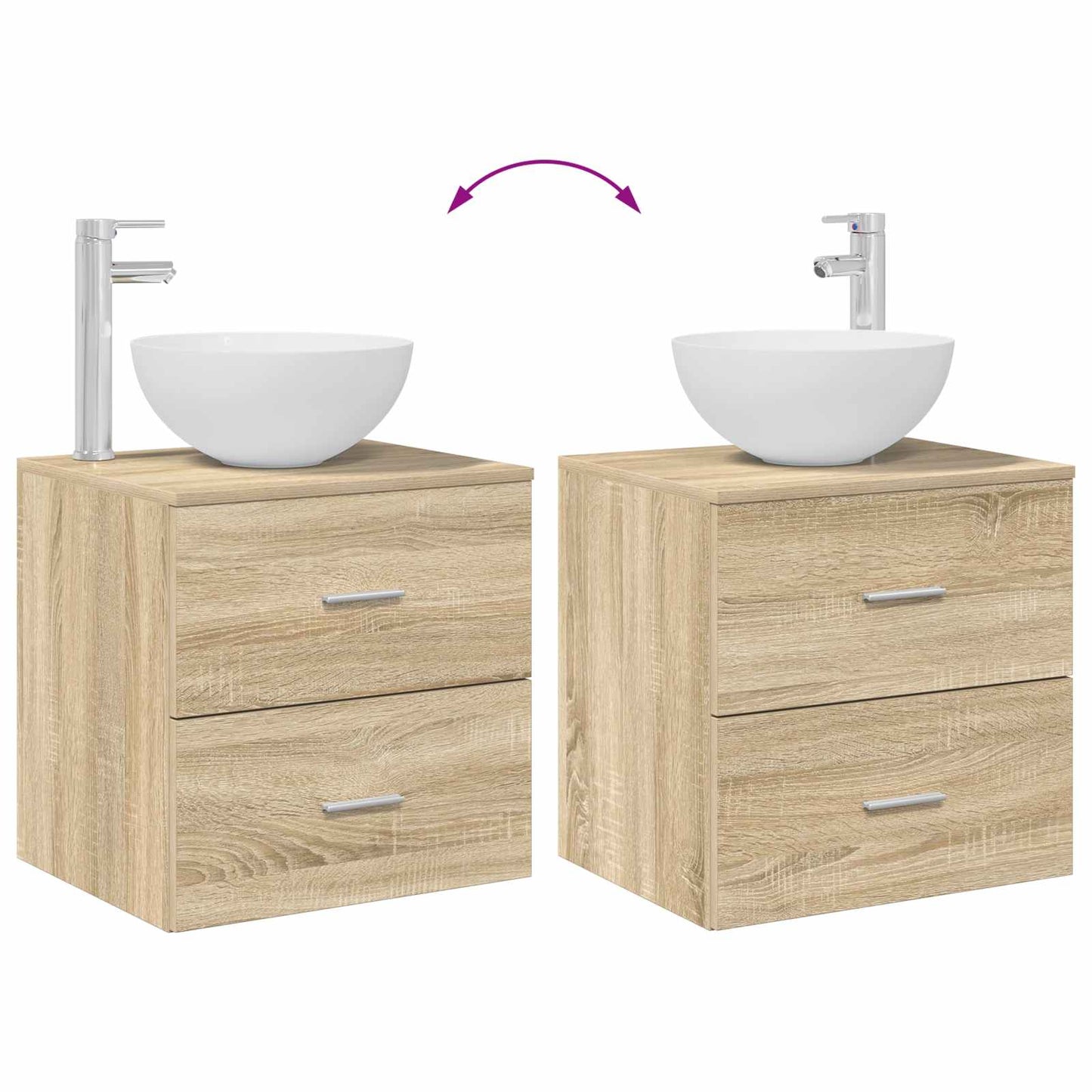 vidaXL Επιτοίχια Λεκάνη Έπιπλο Sonoma Δρυς 49,5 x 41 x 64,5 εκ