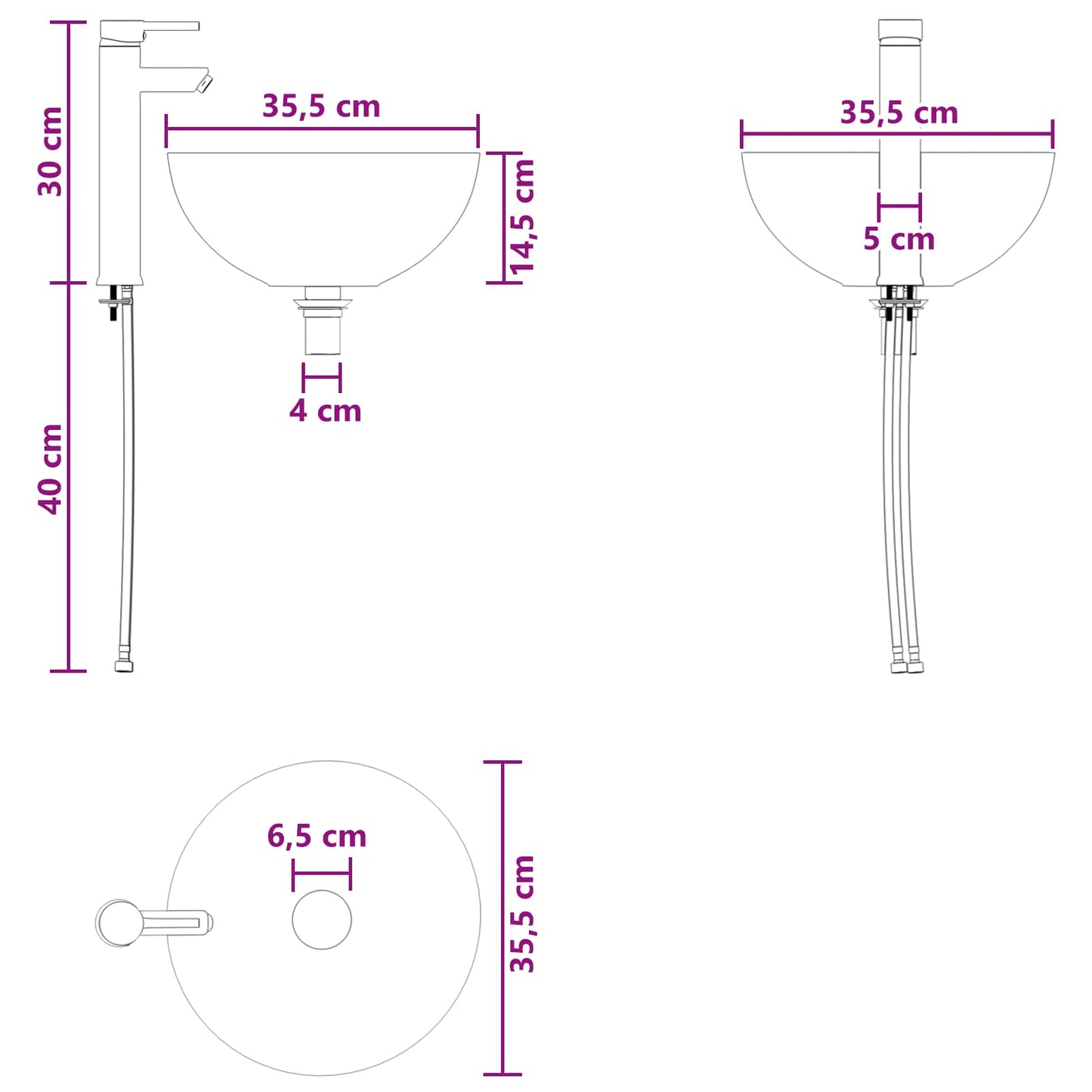 vidaXL Επιτοίχια Λεκάνη Έπιπλο Γκρι Sonoma 49,5 x 41 x 64,5 εκ