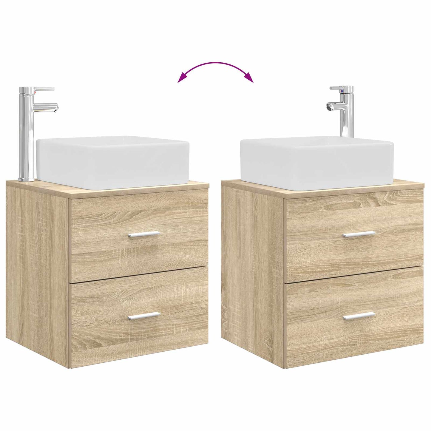 vidaXL Επιτοίχια Λεκάνη Έπιπλο Sonoma Δρυς 49,5 x 41 x 63 εκ