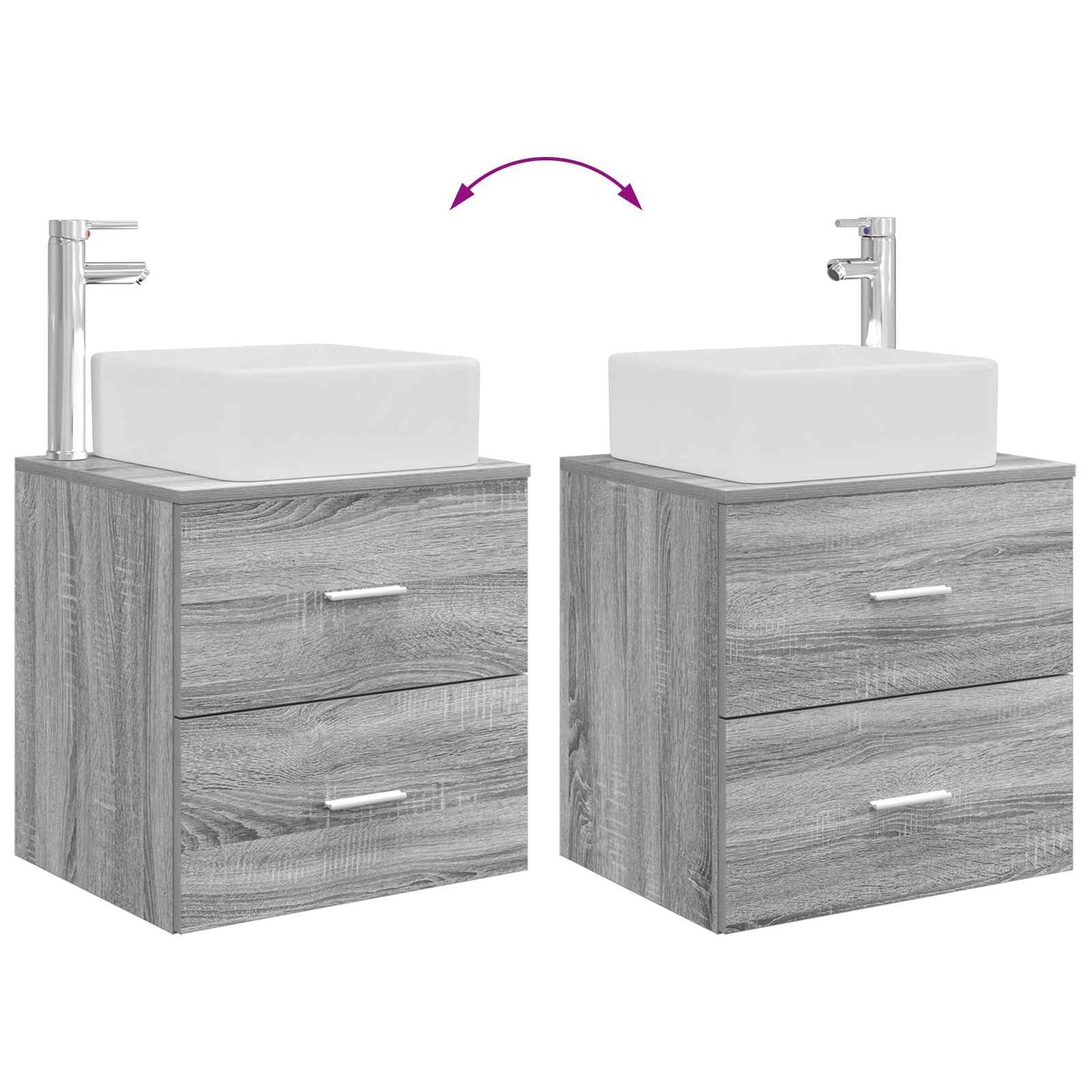 vidaXL Επιτοίχια Λεκάνη Έπιπλο Γκρι Sonoma 49,5 x 41 x 63 εκ
