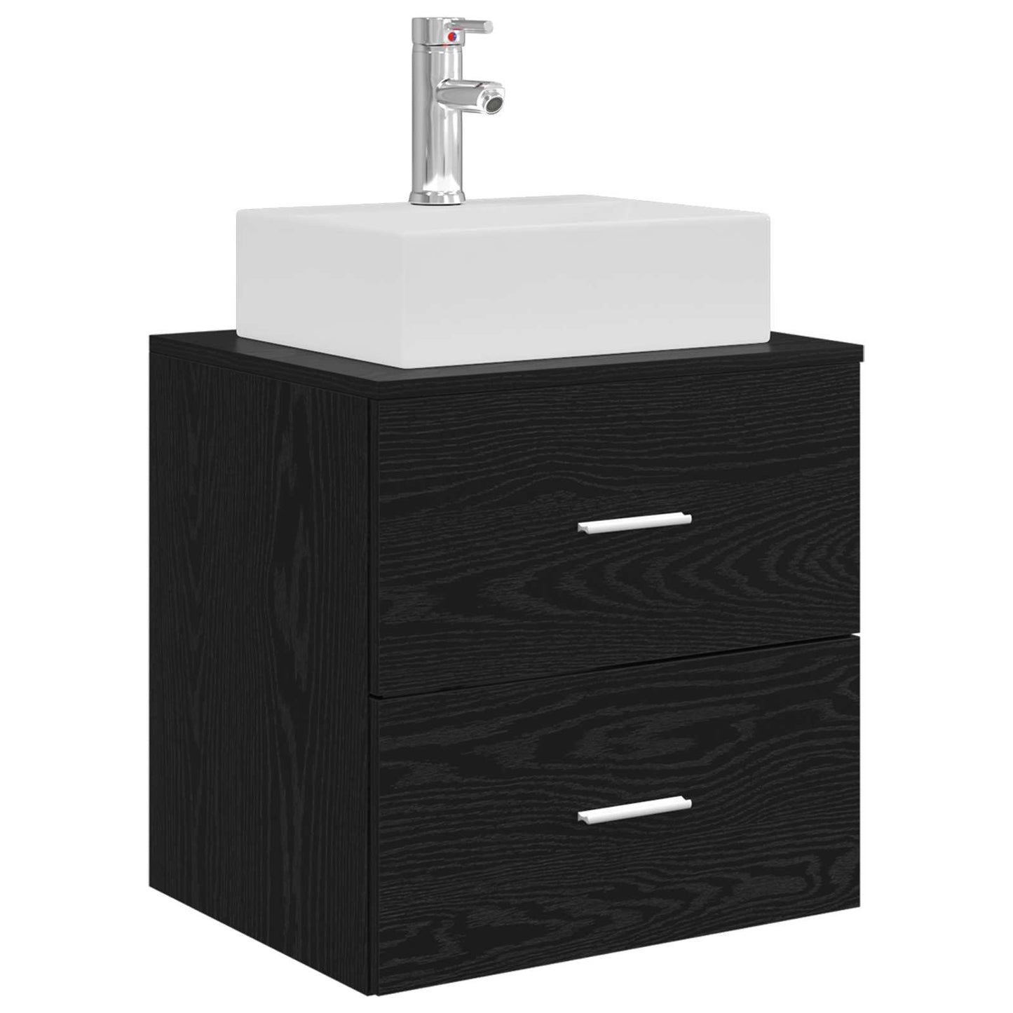 vidaXL Επιτοίχια Λεκάνη Έπιπλο Μαύρη Δρυς 49,5 x 41 x 62,5 εκ
