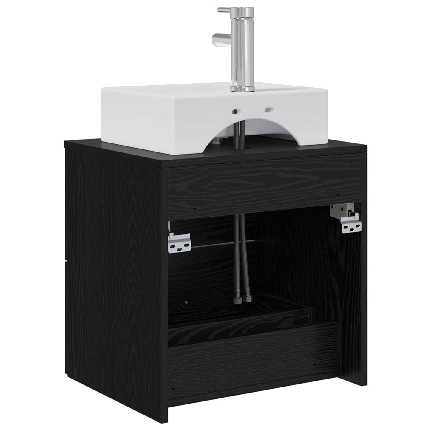 vidaXL Επιτοίχια Λεκάνη Έπιπλο Μαύρη Δρυς 49,5 x 41 x 62,5 εκ