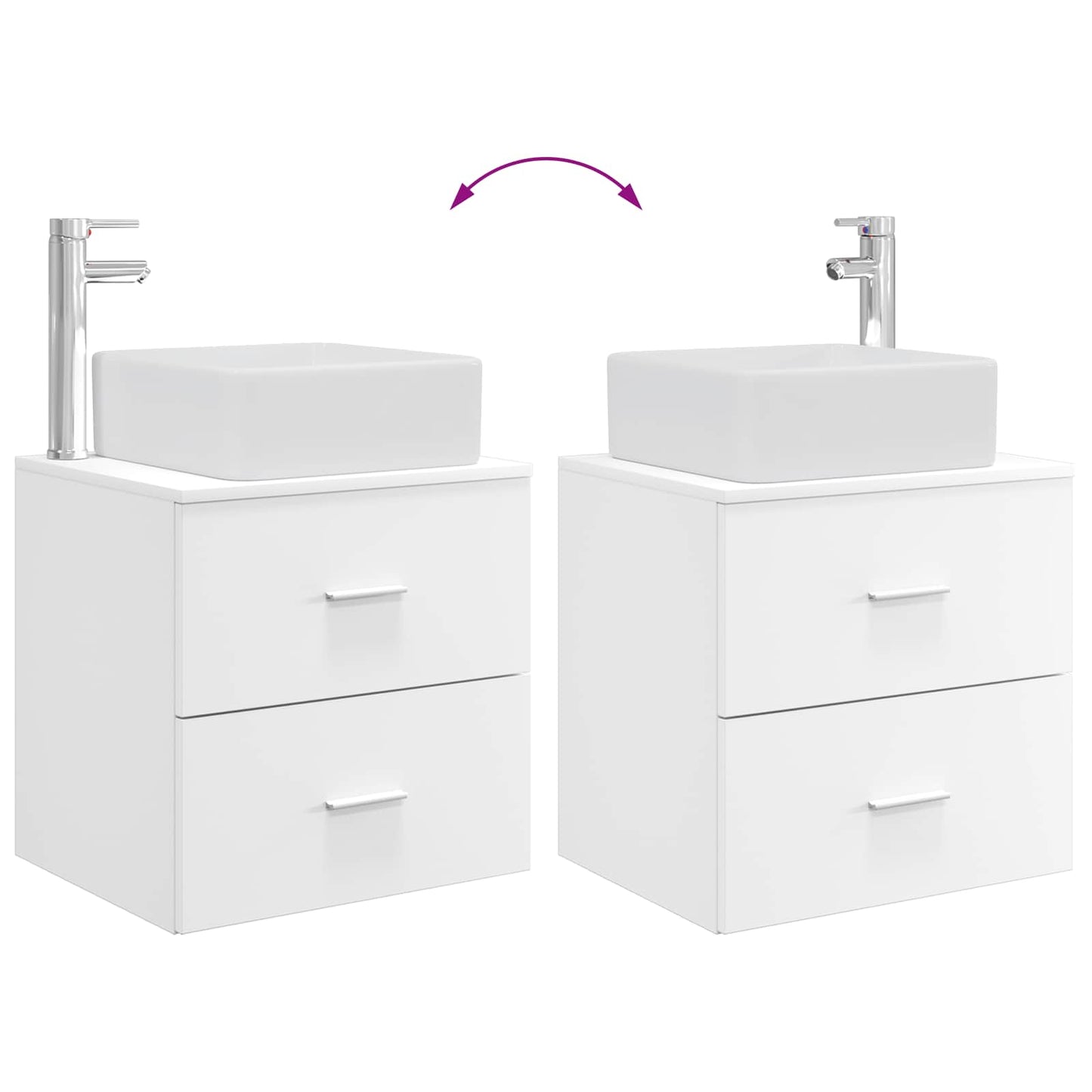 vidaXL Επιτοίχια Λεκάνη Έπιπλο Λευκό 53 x 34,5 x 63 εκ
