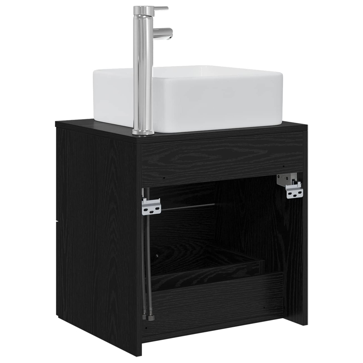 vidaXL Επιτοίχια Λεκάνη Έπιπλο Μαύρη Δρυς 53 x 34,5 x 63 εκ