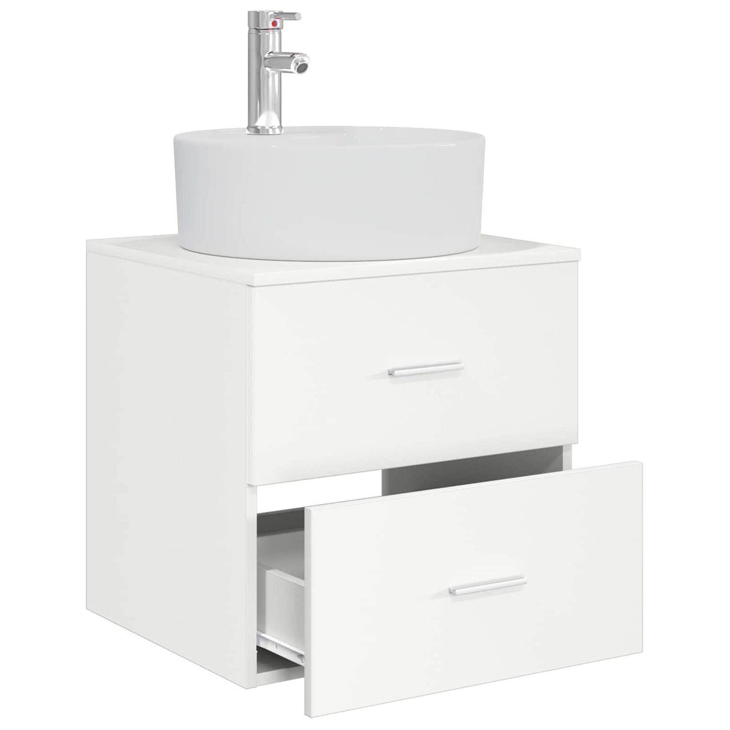 vidaXL Επιτοίχια Λεκάνη Έπιπλο Λευκό 49,5 x 44,5 x 65 εκ
