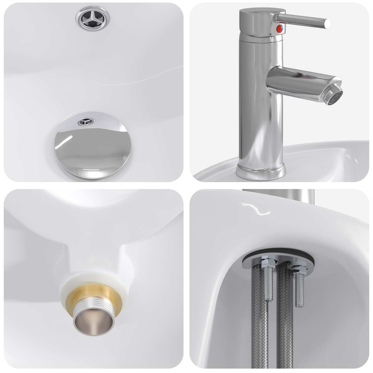 vidaXL Επιτοίχια Λεκάνη Έπιπλο Γκρι Sonoma 49,5 x 44,5 x 65 εκ