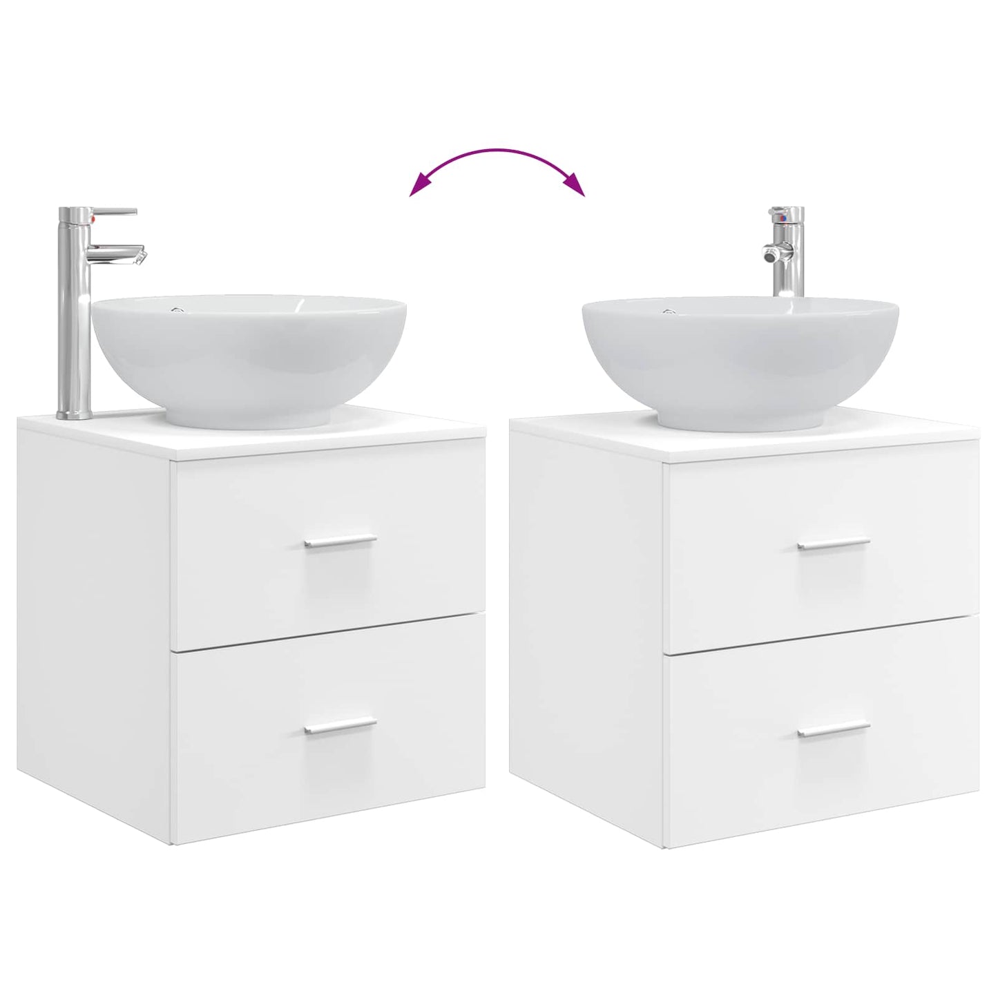vidaXL Επιτοίχια Λεκάνη Έπιπλο Λευκό 49,5 x 44,5 x 66,5 εκ.