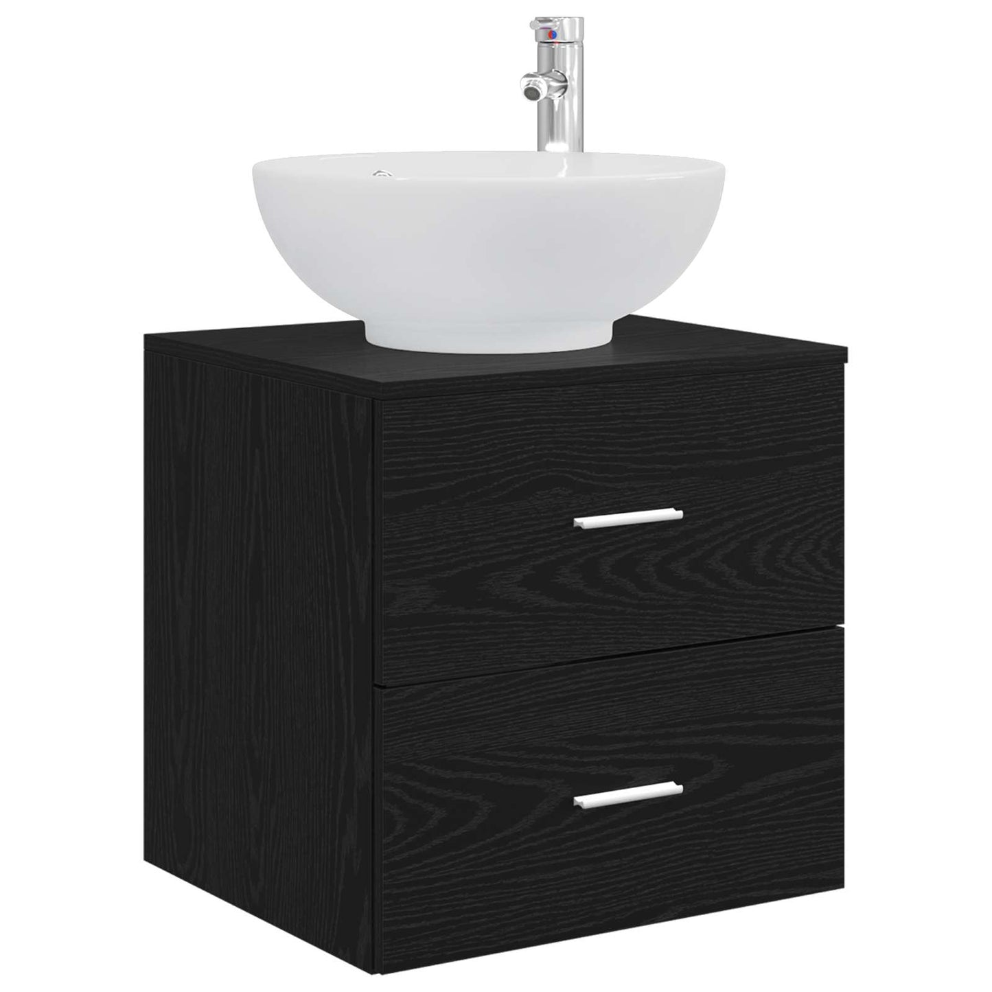 vidaXL Επιτοίχια Λεκάνη Έπιπλο Μαύρη Δρυς 49,5 x 44,5 x 66,5 εκ.