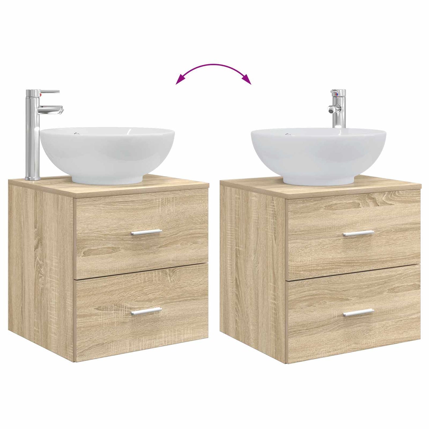 vidaXL Επιτοίχια Λεκάνη Έπιπλο Sonoma Δρυς 49,5 x 44,5 x 66,5 εκ.