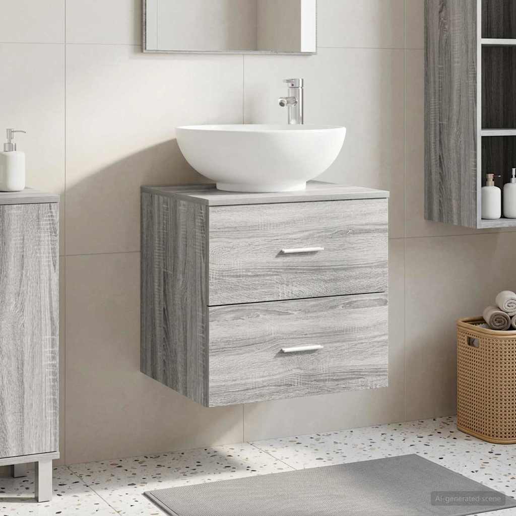 vidaXL Επιτοίχια Λεκάνη Έπιπλο Γκρι Sonoma 49,5 x 44,5 x 66,5 εκ.