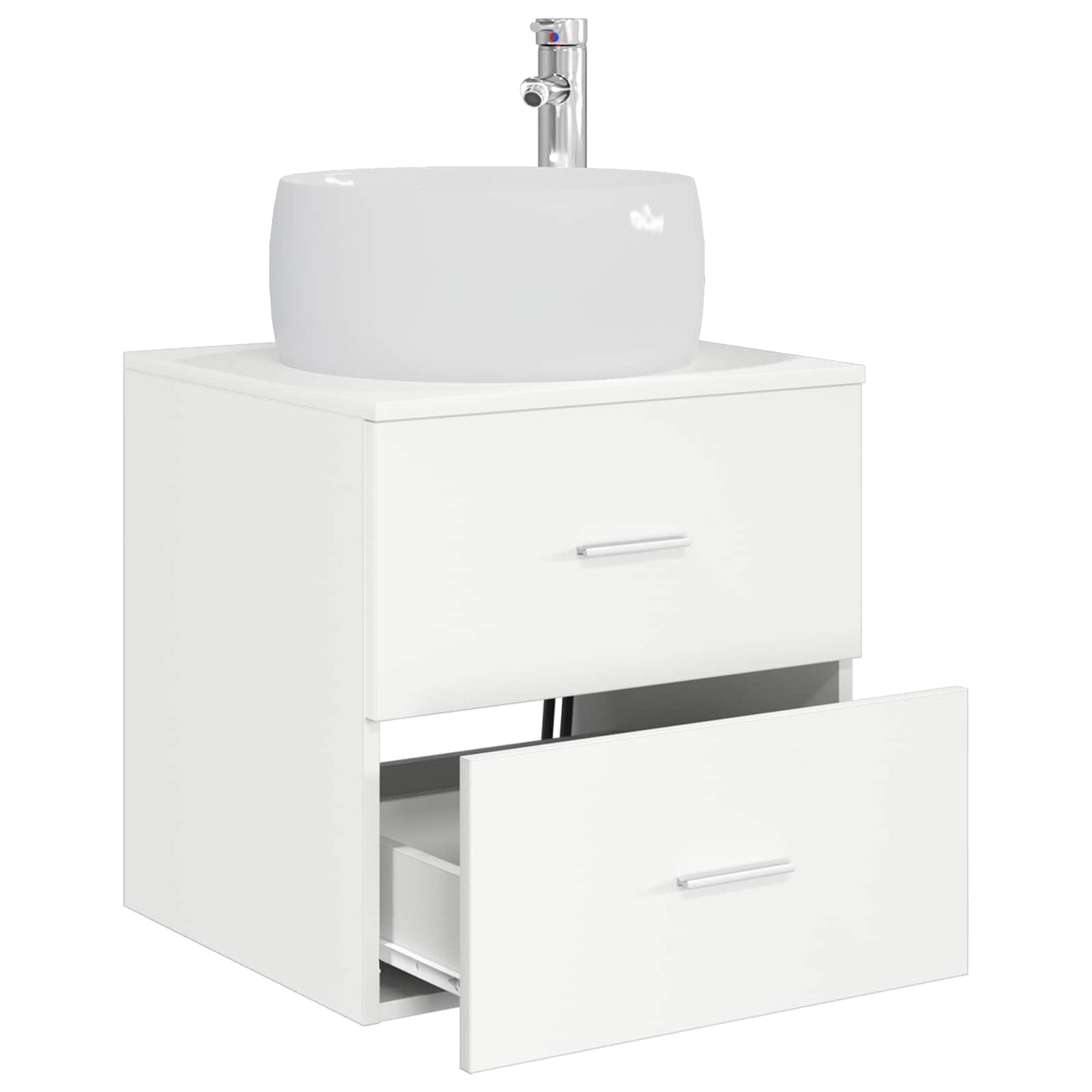 vidaXL Επιτοίχια Λεκάνη Έπιπλο Λευκό 49,5 x 44,5 x 66 εκ