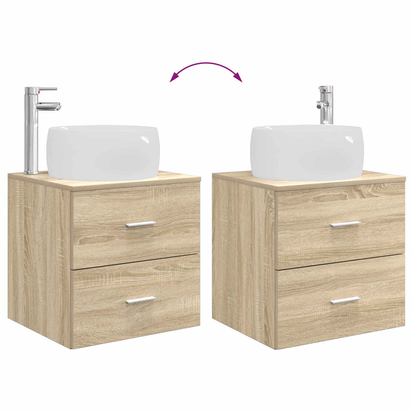 vidaXL Επιτοίχια Λεκάνη Έπιπλο Sonoma Δρυς 49,5 x 44,5 x 66 εκ