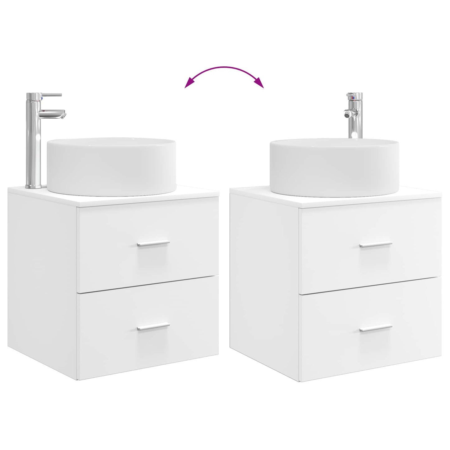 vidaXL Επιτοίχια Λεκάνη Έπιπλο Λευκό 49,5 x 44,5 x 65,5 εκ