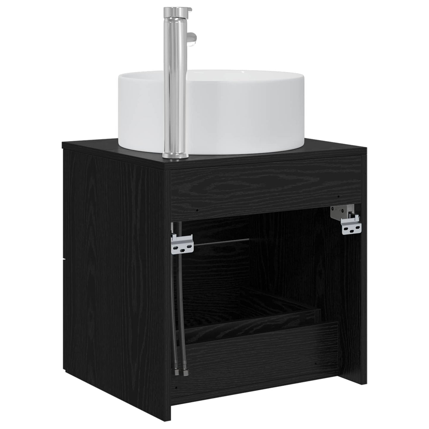 vidaXL Επιτοίχια Λεκάνη Έπιπλο Μαύρη Δρυς 49,5 x 44,5 x 65,5 εκ