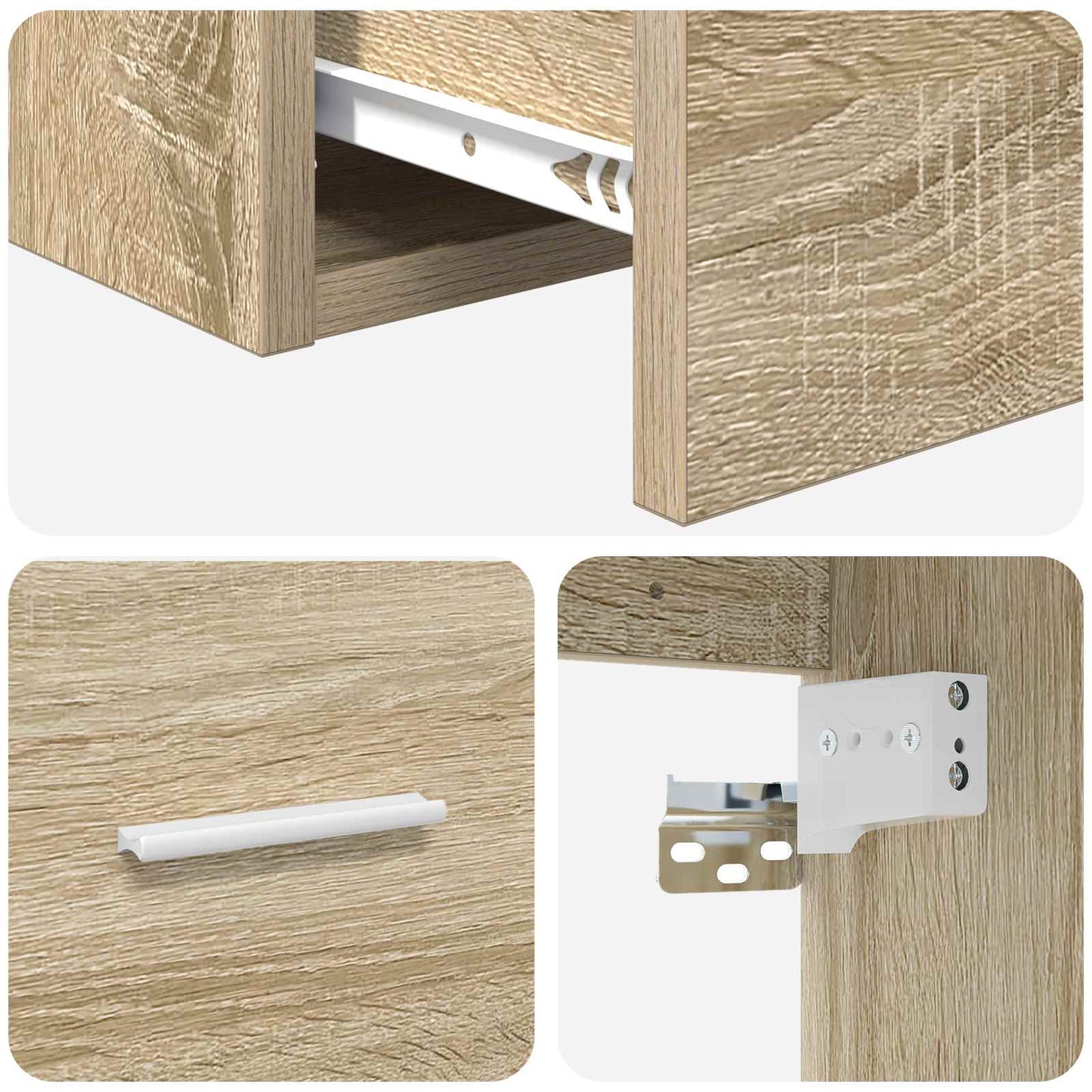 vidaXL Τοίχου Μπάνιου Κάβινες Sonoma Δρυς 62,5 x 44,5 x 50 εκ.